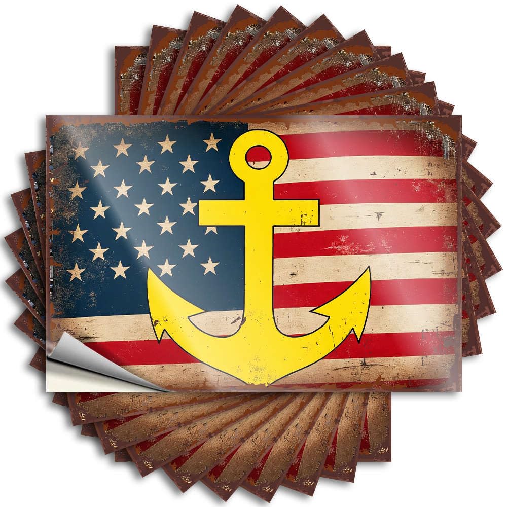 Fzfn Colour Quote Man Cave Stuff Waterproof Vinyl Sticker | Anchored In American Spirit Personalized Garage For Football Diy Projects(8X12cm)