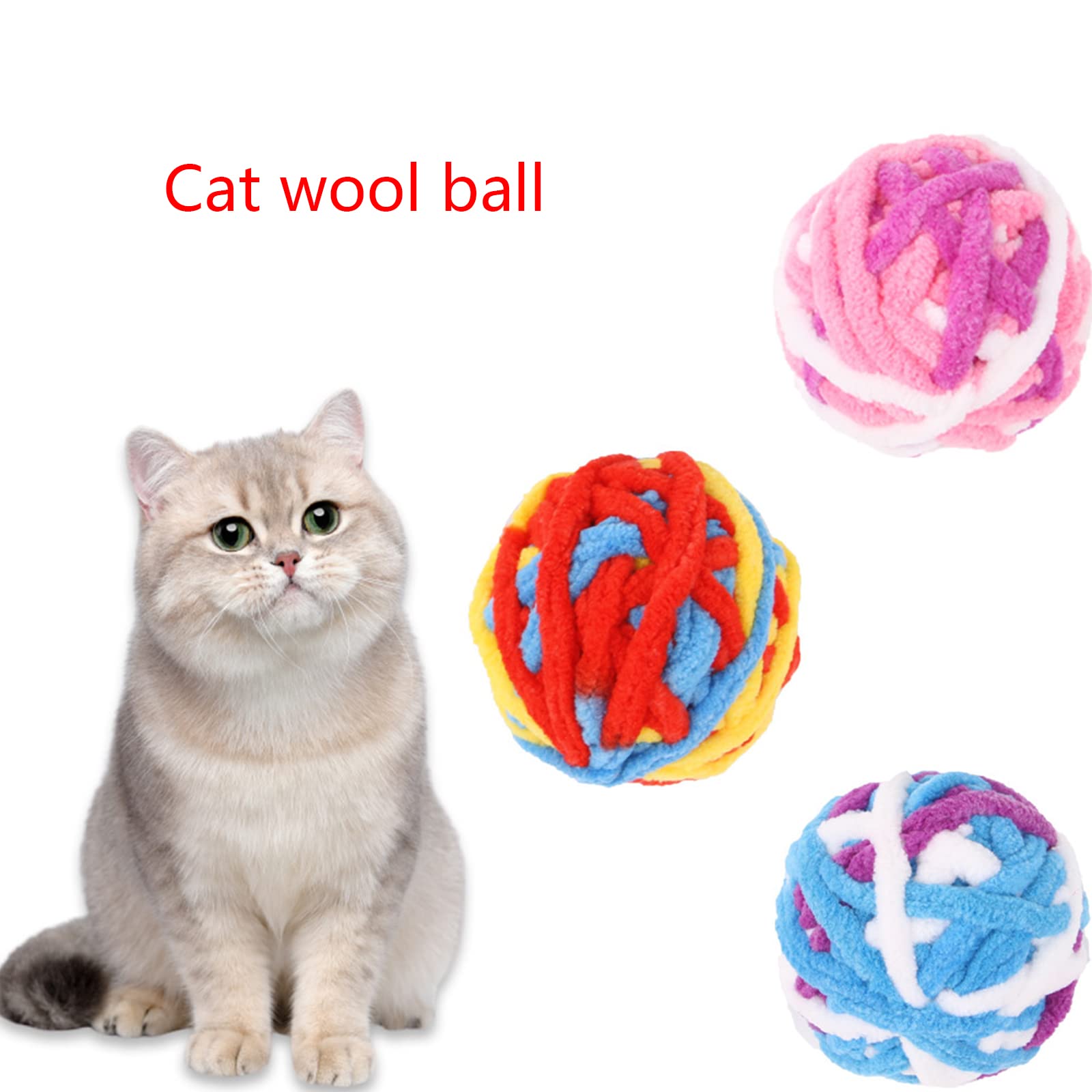 MHADBKH Cat Toy Knitting Woolen Kitten Interactive Toy Soft Cat Plush Soft for Pet Cats Kitten Indoor