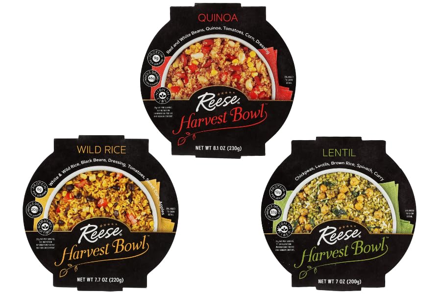 Reese Paquete de tazón de cosecha  Quinoa (paquete de 8), arroz silvestre (paquete de 8) y lentejas (paquete de 8)  24 en total