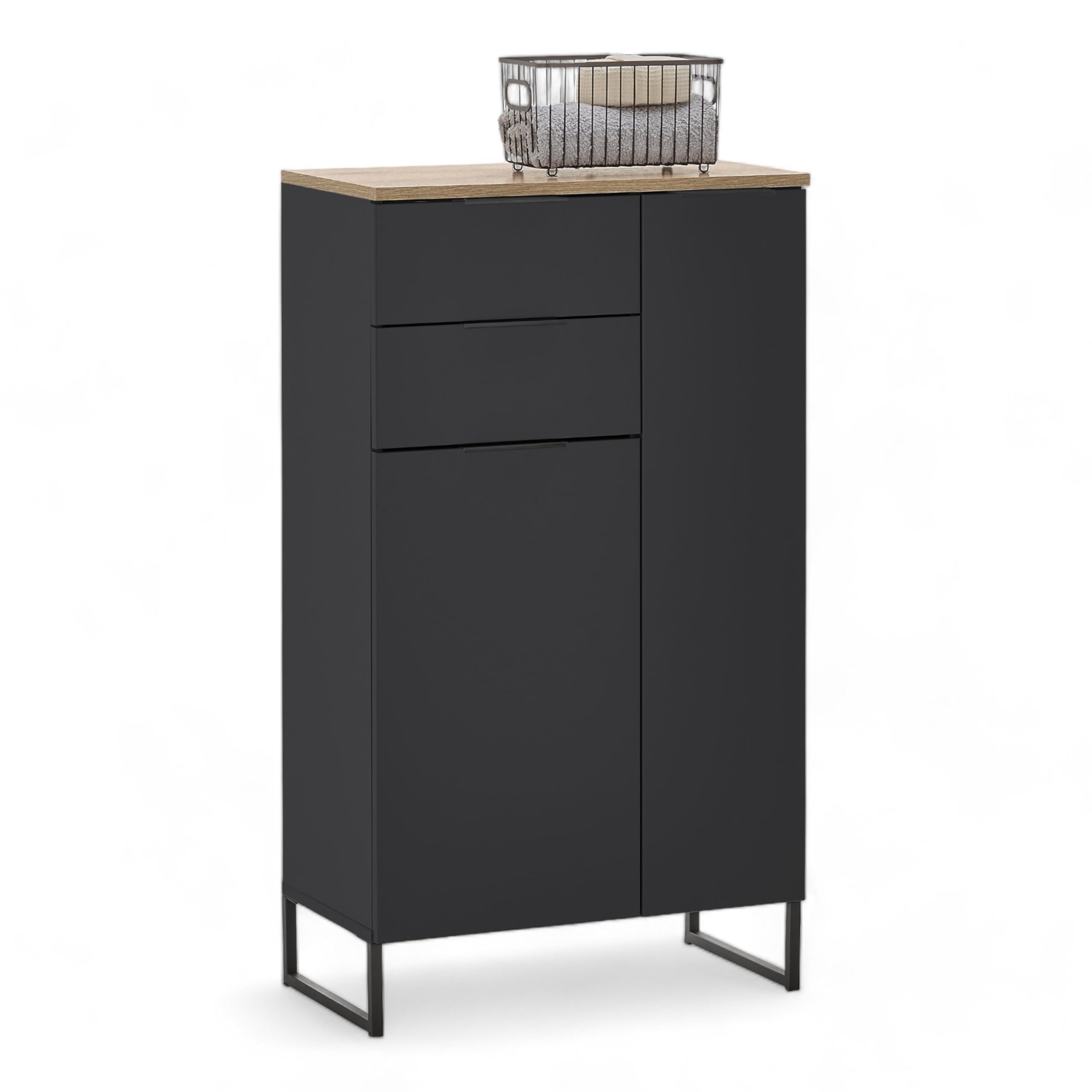 MiCasa Italia. Armadietto da Bagno in Legno di Teak con Lavabo in Marmo
