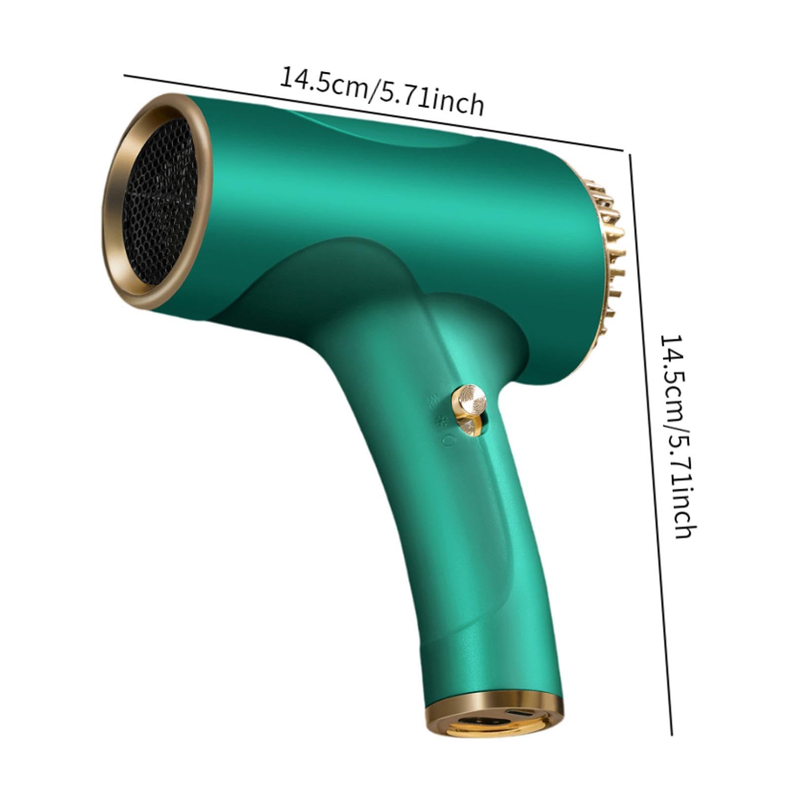Colcolo Secador de pelo de viaje, secador de pelo inalámbrico, compacto, secador para el cuidado del cabello, profesional, eléctrico, secador de pelo para, VERDE