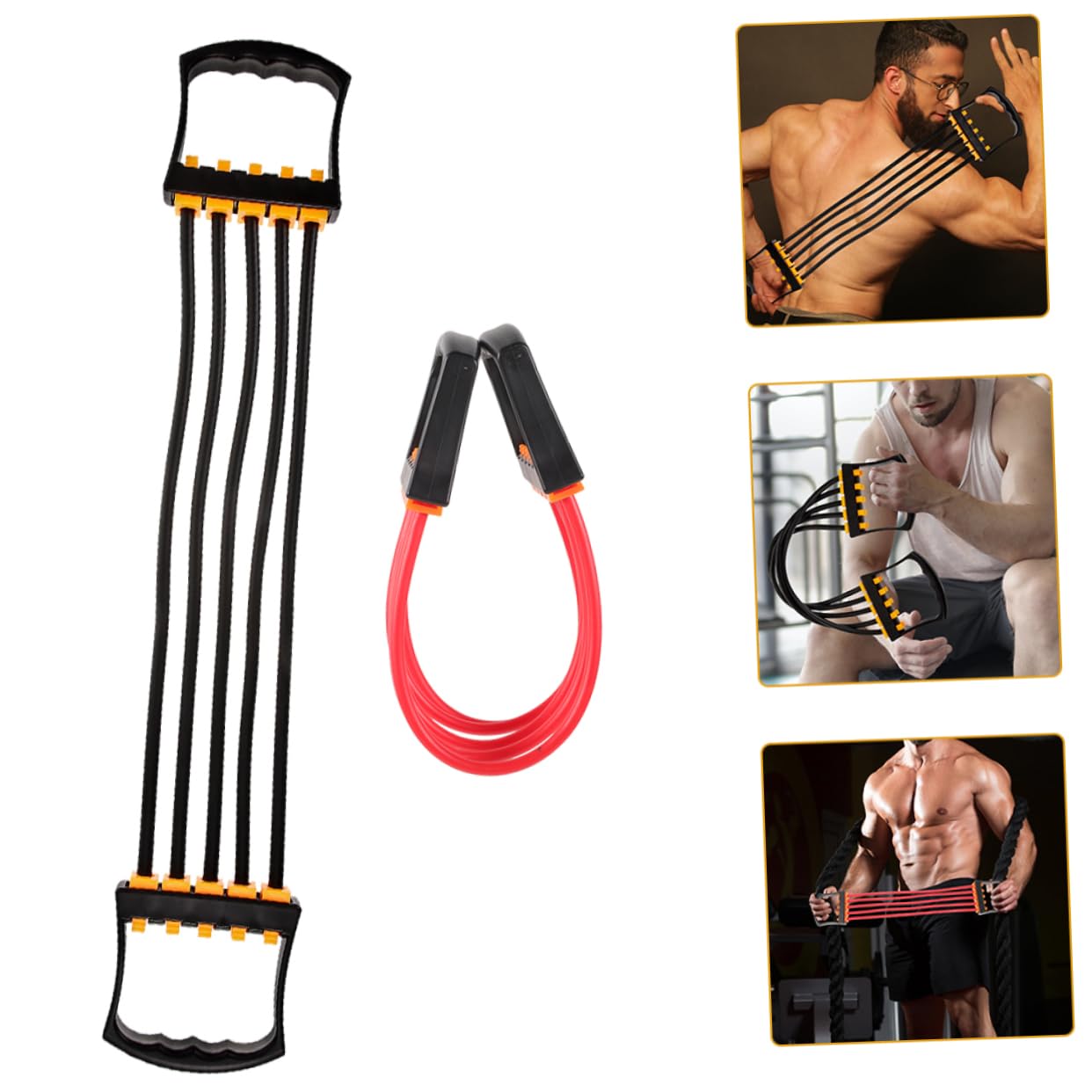 Elastico di Resistenza Fitness 2 Pezzi Tpe per Allenamento | Portatile per Uso Generale, Materiale Flessibile, Set Compatto da 2 Pezzi