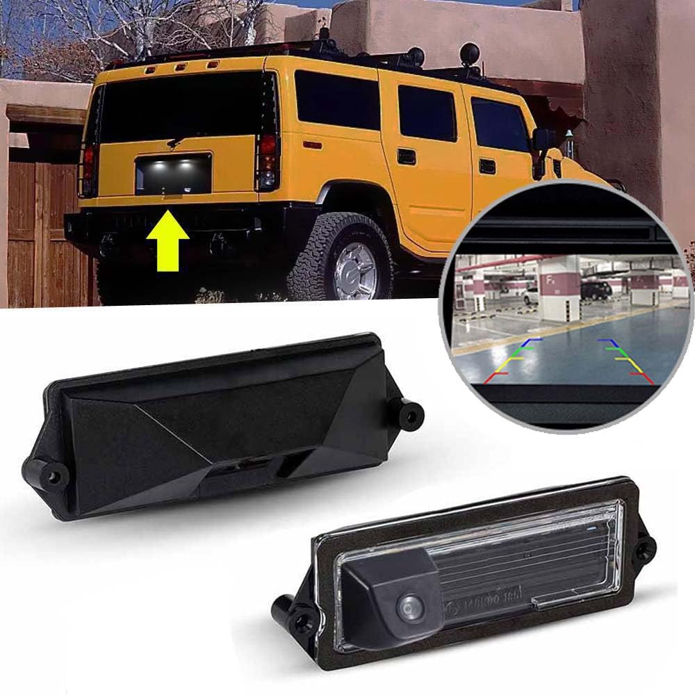 Kamera cofania, wodoszczelna, widoczność w nocy, kamera wspomagająca parkowanie, system cofania, lampa tablicy rejestracyjnej, zamiennik do Hummer H2 GM 2003-2007/Cadillac Deville 1994-1999/Seville