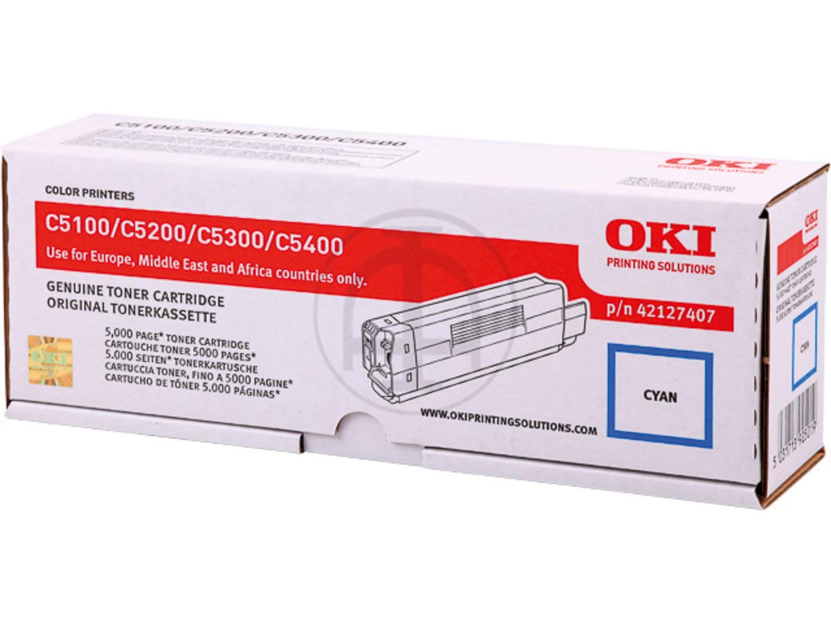 Toner cyan OKI C 5200 N original avec capacité de 5000 pages