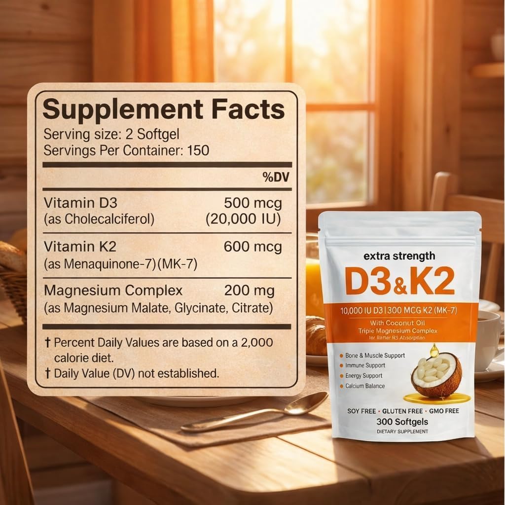 IRMI Vitamin D3 K2 Magnesium Complex, Extra Strength D3 & K2 with Triple Magnesium Softgels, D3 K2 Vitamin 10000 IU Softgels — Amazon image 5