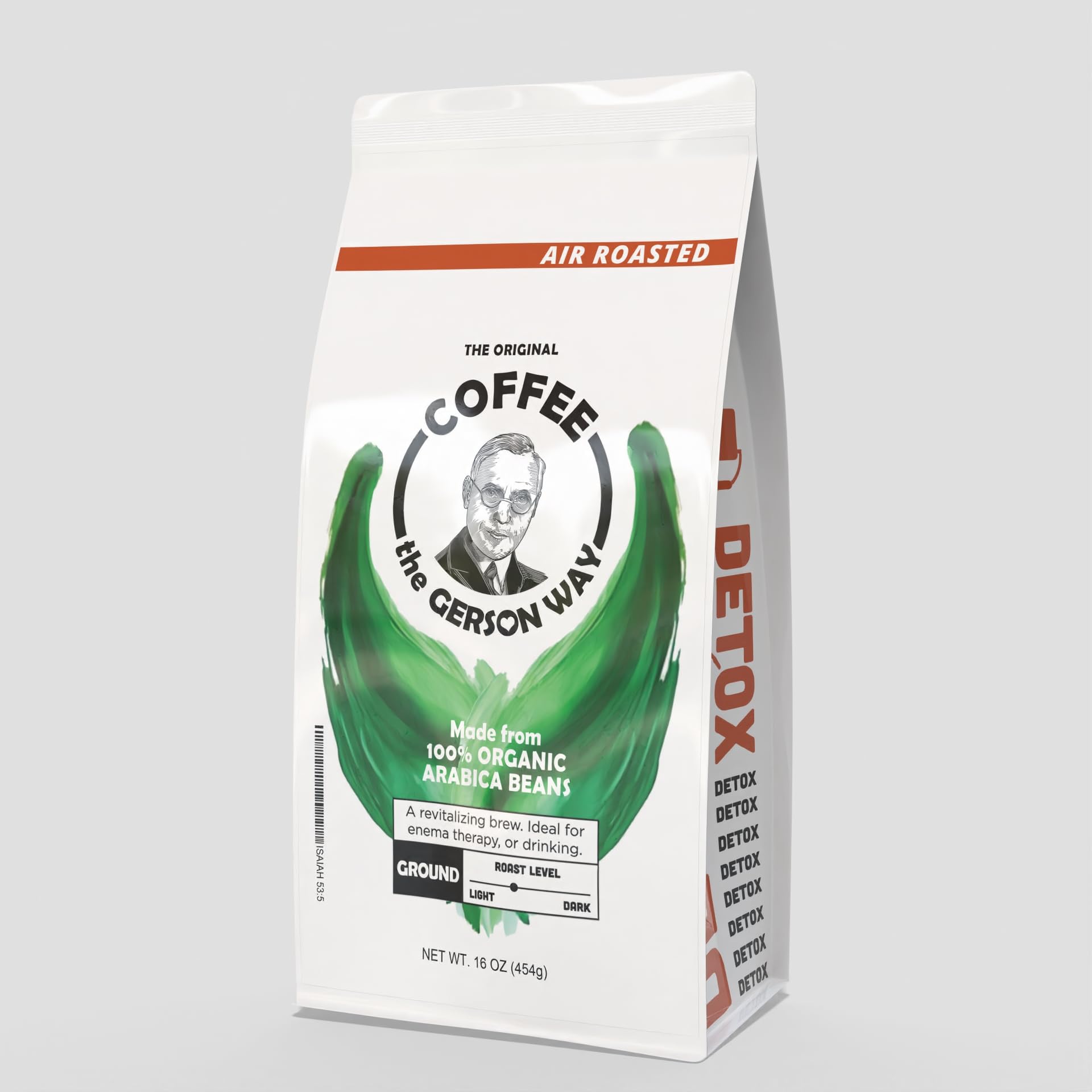 Coffee, The Gerson Way - Medium Grind, Medium (Air) Roast, Detox, Enema, Drinkable, 1lb