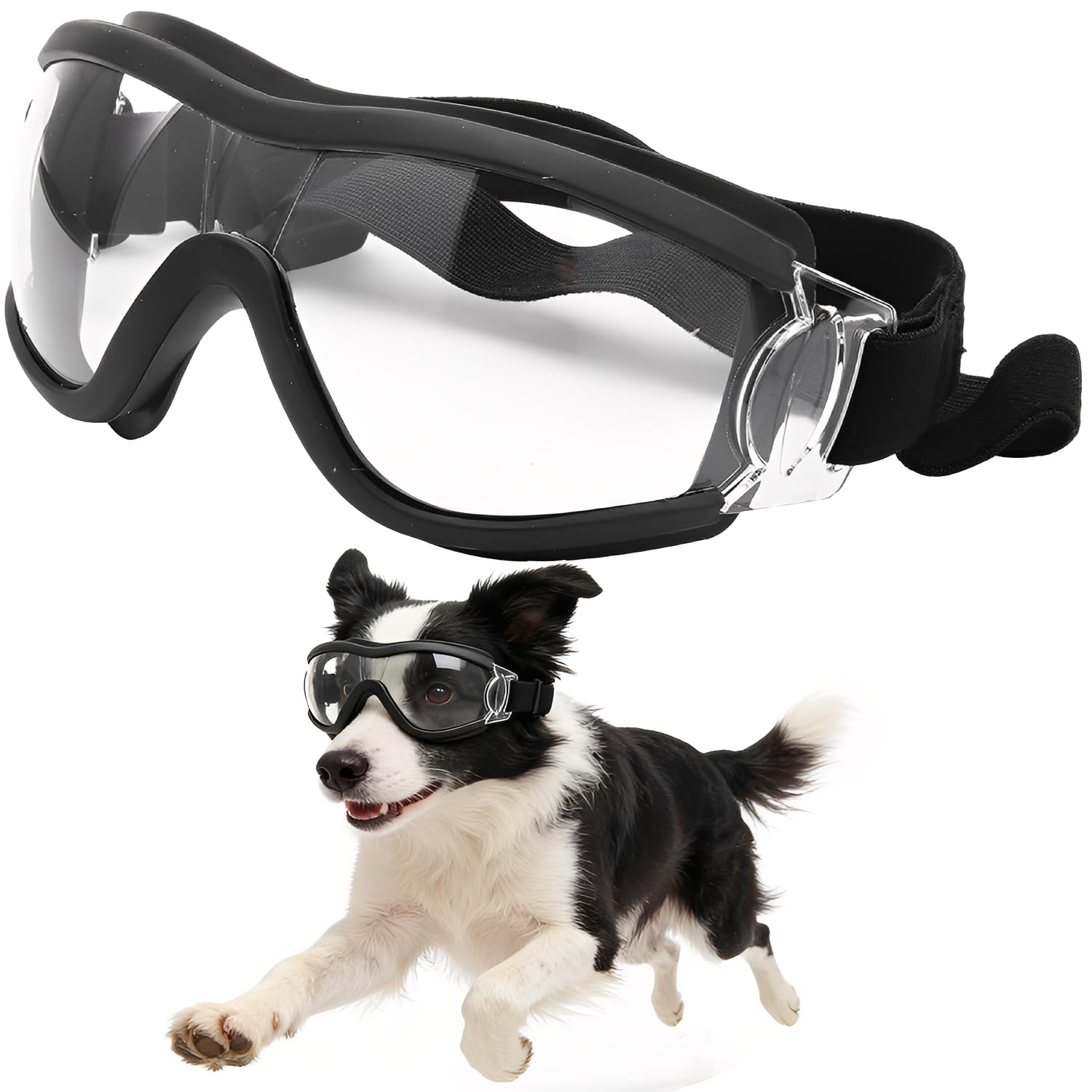 occhiali da sole per cani, occhiali protettivi per cani di taglia grande, occhiali da sole con protezione UV, occhiali da sole regolabili per cani, occhiali protettivi per cani di taglia