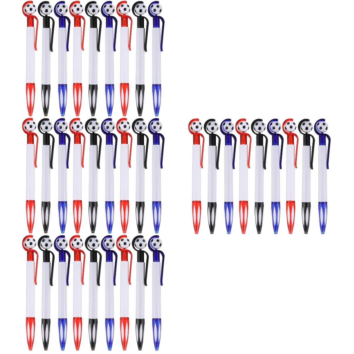 SEWACC 4 Sätze Teiliges Fußball Kugelschreiber Einziehbare Schreibstifte Mit Premium Tinte Glattes Schreiben Rot Blau Schwarz Kreative Fußballform Für Schüler Büro Party Und 9 Stück * 4