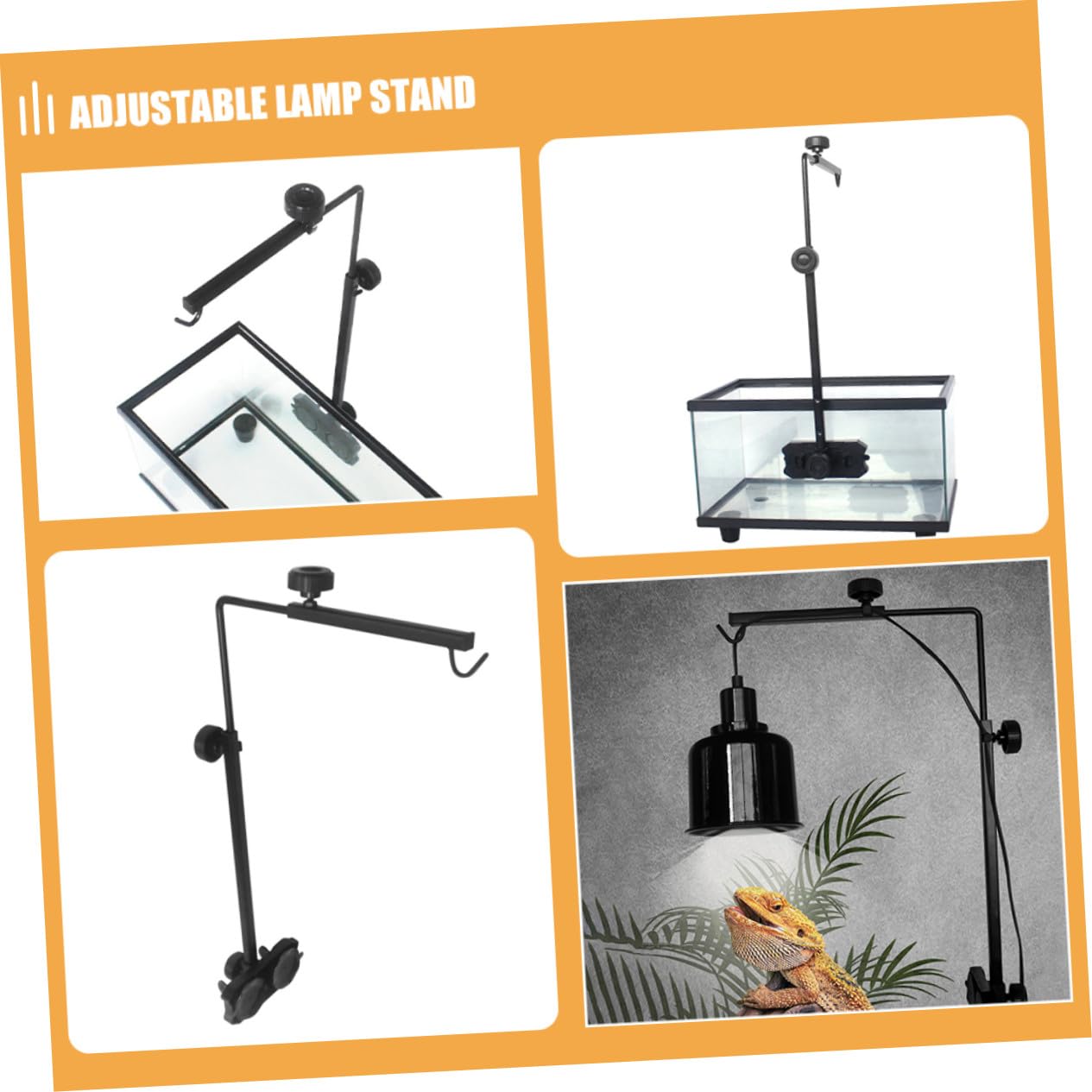 Toyvian Regulowany Stojak Lampę Do Terrarium z Żelaza Uchwyt Do dla Żółwi i Gadów Stojak Oświetlenie Akwarium
