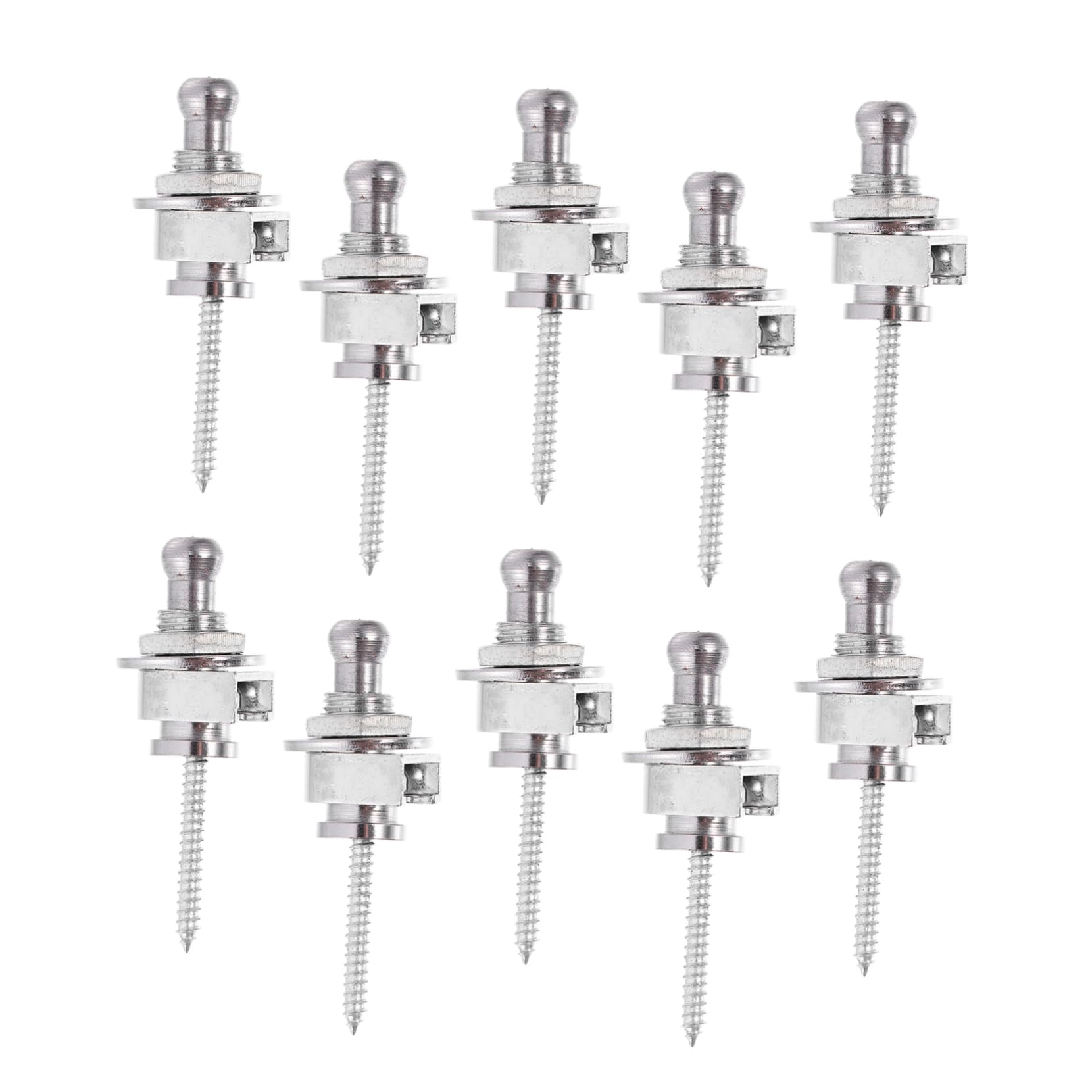 ERINGOGO 10Pcs Guitar Strap Locks Silver Locking Buttons for Acoustic Electric Folk Guitars Ukuleles Slip Design Easy Installation Secure Fit for Safe Playing