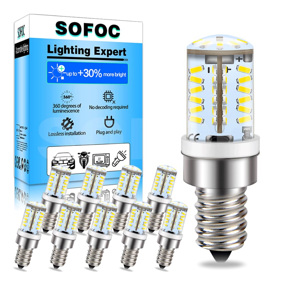 SOFOC E12 12V 2W Biały T15 Silikon Świeca Żyrandol/Kominek 10Pcs