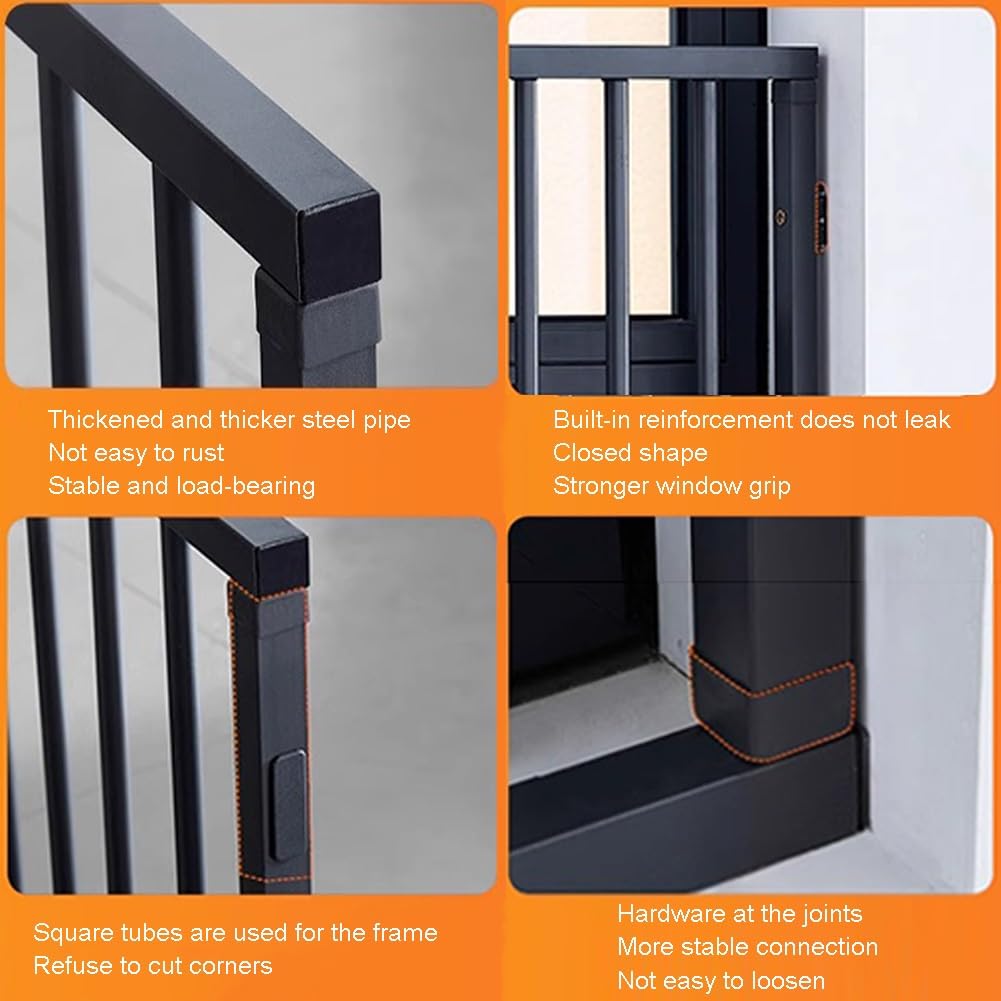 Protector de ventana para seguridad infantil, barras de seguridad para el hogar para evitar caídas accidentales, rejilla de ventana para ventanas (31.4 x 47.2 pulgadas)