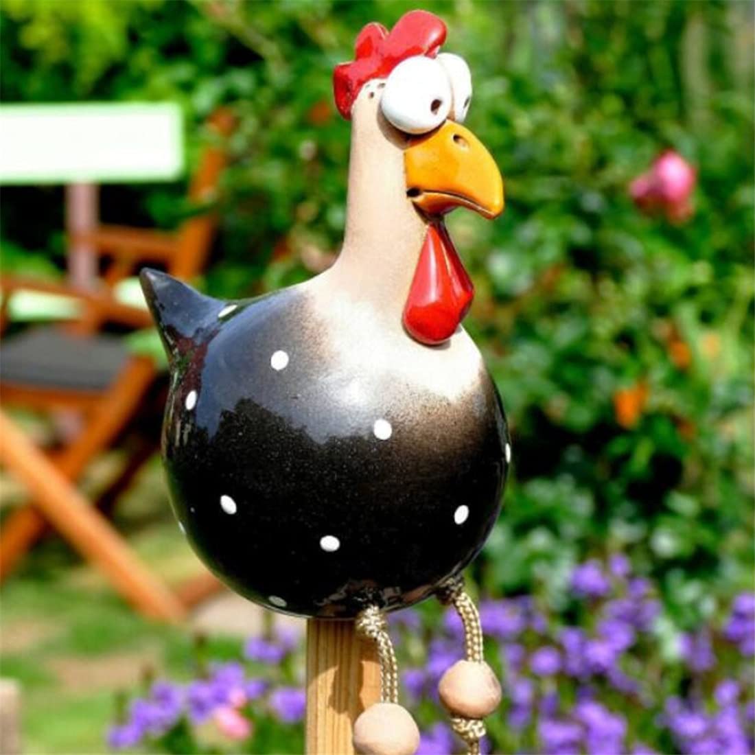 Gallina Decorativa In Ceramica Per Giardino - Decorazione Handmade Colorata - Foto 3
