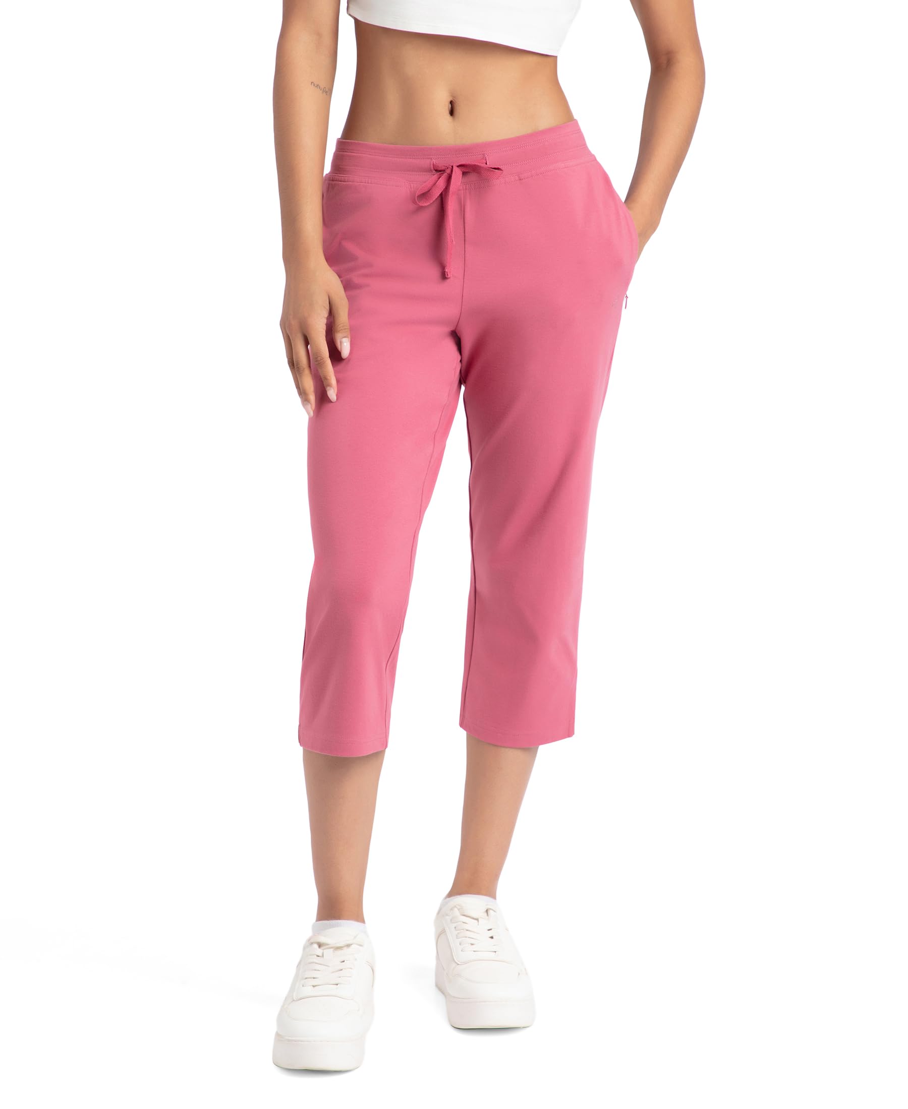 jockey 1300 Women's Super Combed Cotton Elastane Stretch Slim Fit Mid Rise Printed Capri with Side Pockets-picture-22