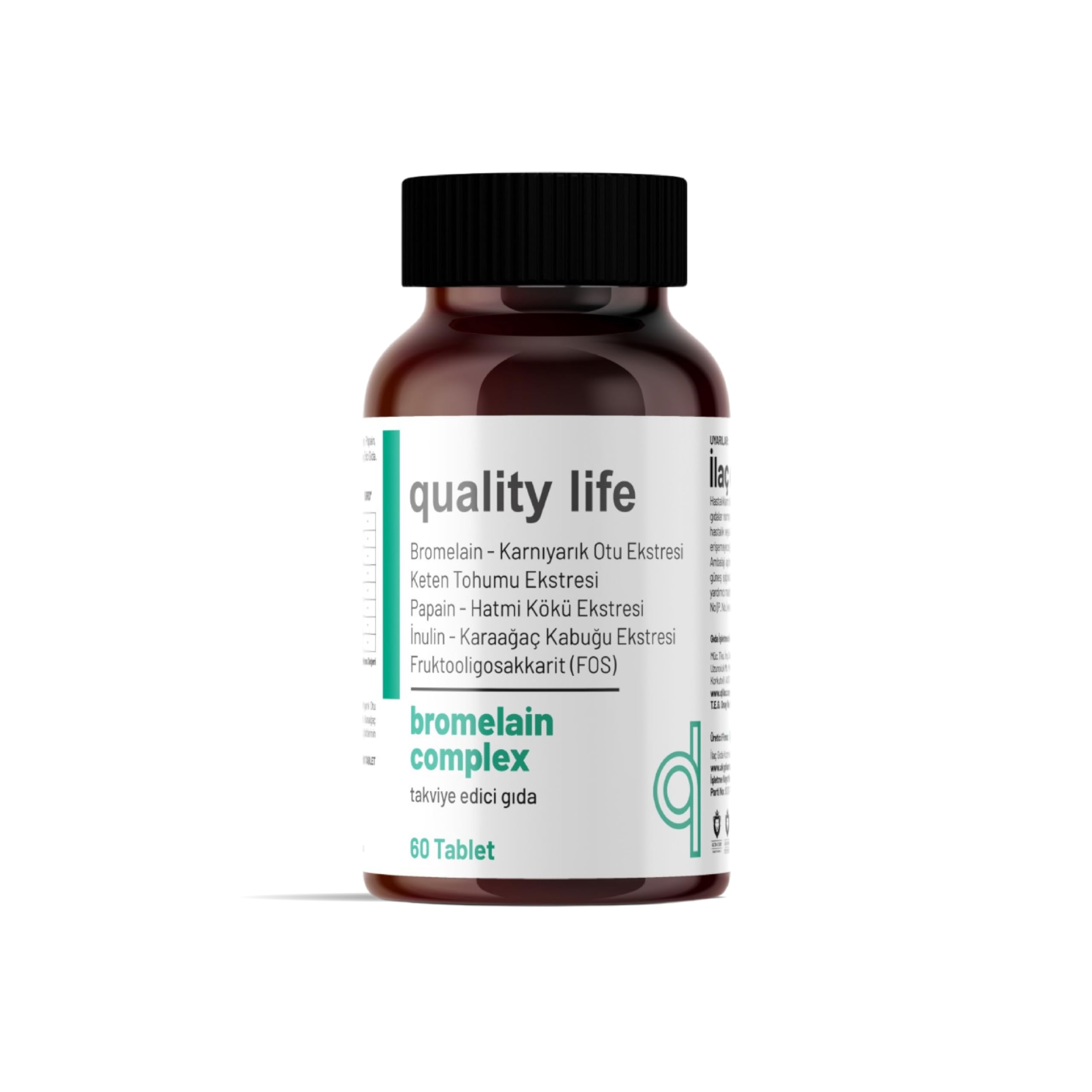 Bromelain Complex 2500 GDU 60 Tablet - Papain - Karnıyarık Otu Tozu - Bromalain - Bromelian - Hapı