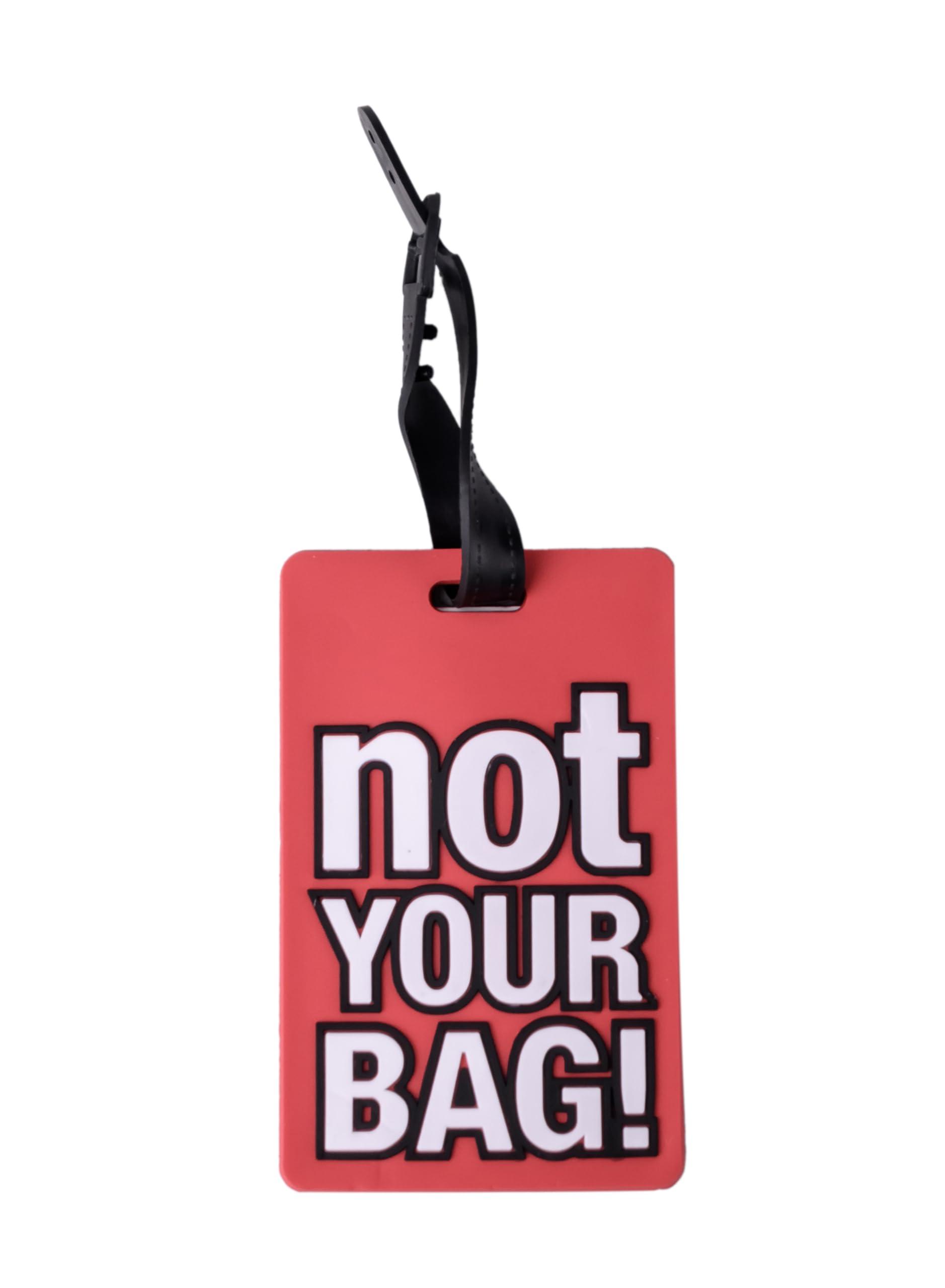 Cuisine Art Luggage Tag with Name ID Card, Personalized Identifier ID Labels, Flexible PVC Travel Tags, Secure Travel Luggage Labels for Baggage Identity, Suitcase Tag – "NOT YOUR BAG" Text, Red