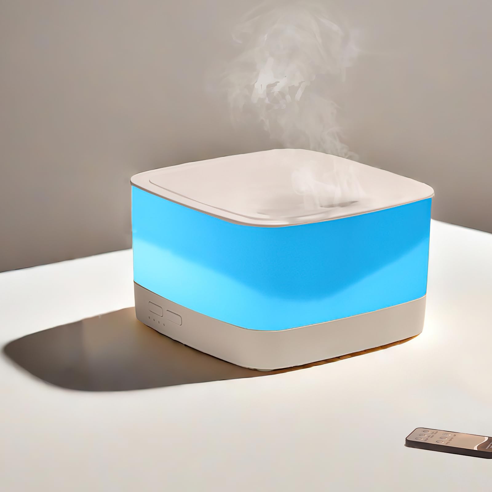 ZFanyun Silent Aromatherapy Essential Oil Diffuser (with Remote/Timer Switch), 7 Colour Light Ultrasonic aroma diffuser Humidifier, White 800ml, Office Indoor hotel.