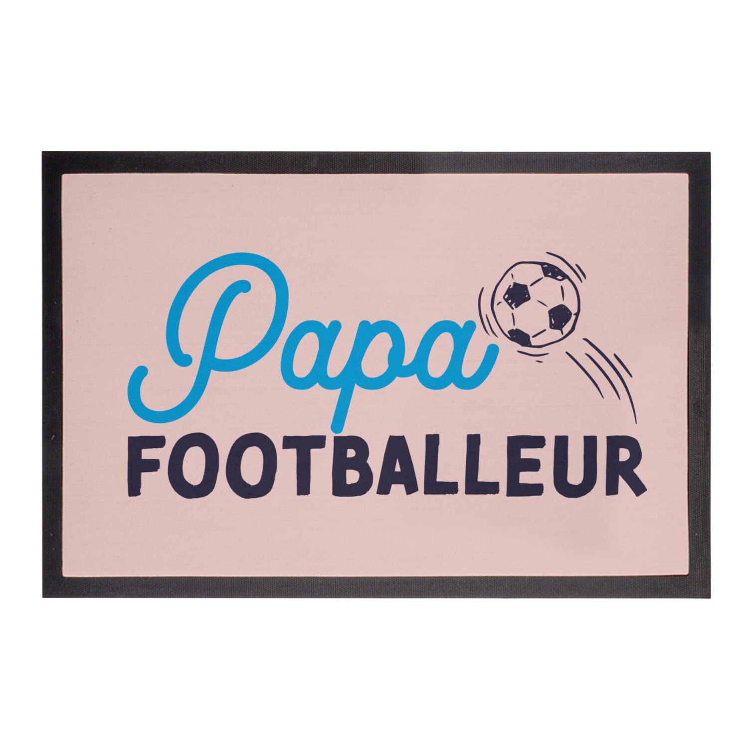 Paillasson rose anti-saleté Papa Footballeur - Tapis d'entrée football 60x40