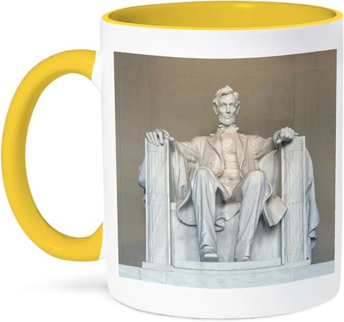 Miniatura 9 de 3dRose Abraham Lincoln Memorial, Washington DC-US09 RKL0011-Raymond Klass - Taza de dos tonos, 11 onzas, negroblanco