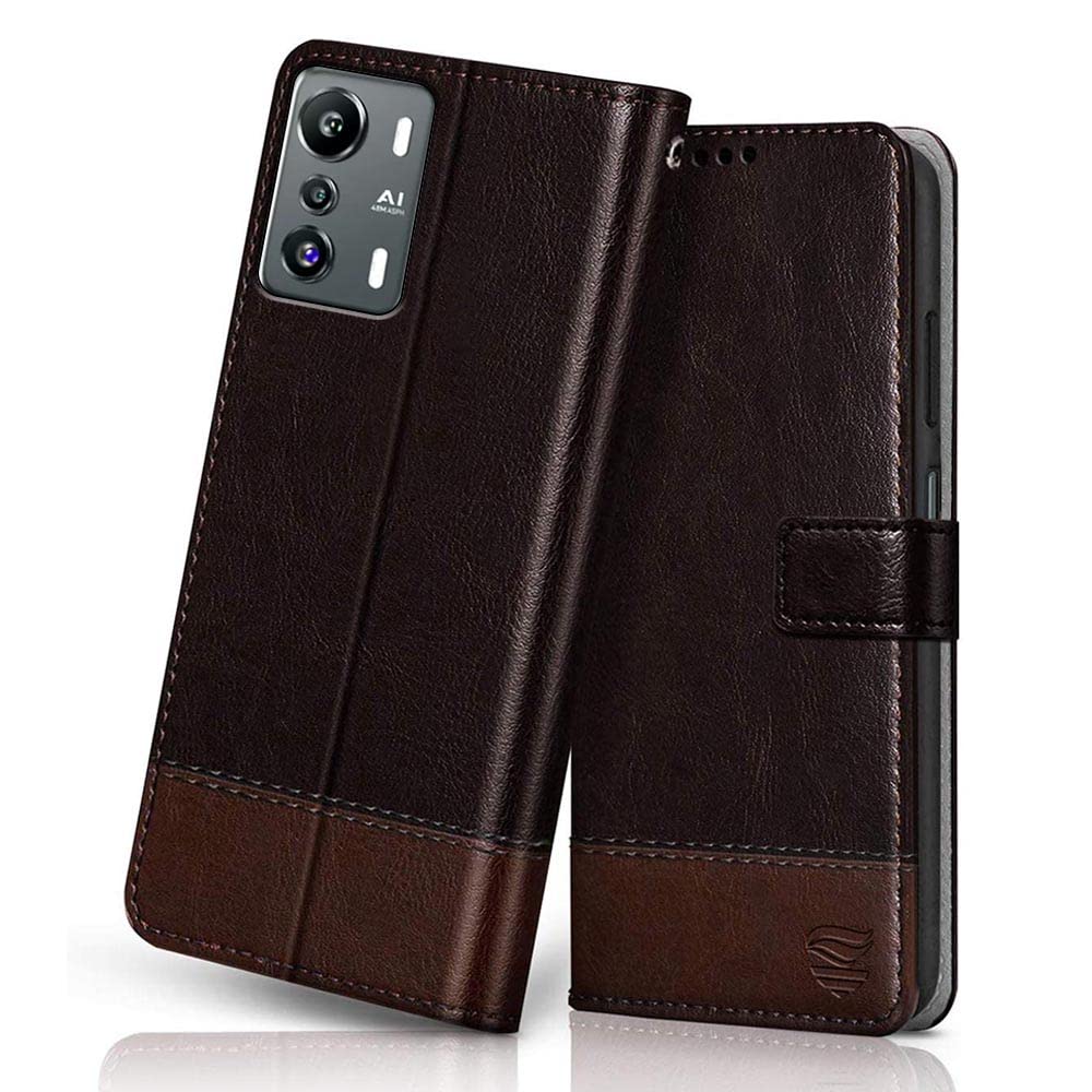 FLIPPED Vegan Leather Flip Case Back Cover for Infinix Zero 5G (Flexible, Shock Proof | Hand Stitched Leather Finish | Card Pockets Wallet & Stand | Coffee with Brown) (B09RWTKT15) Amazon Price History, Amazon Price Tracker
