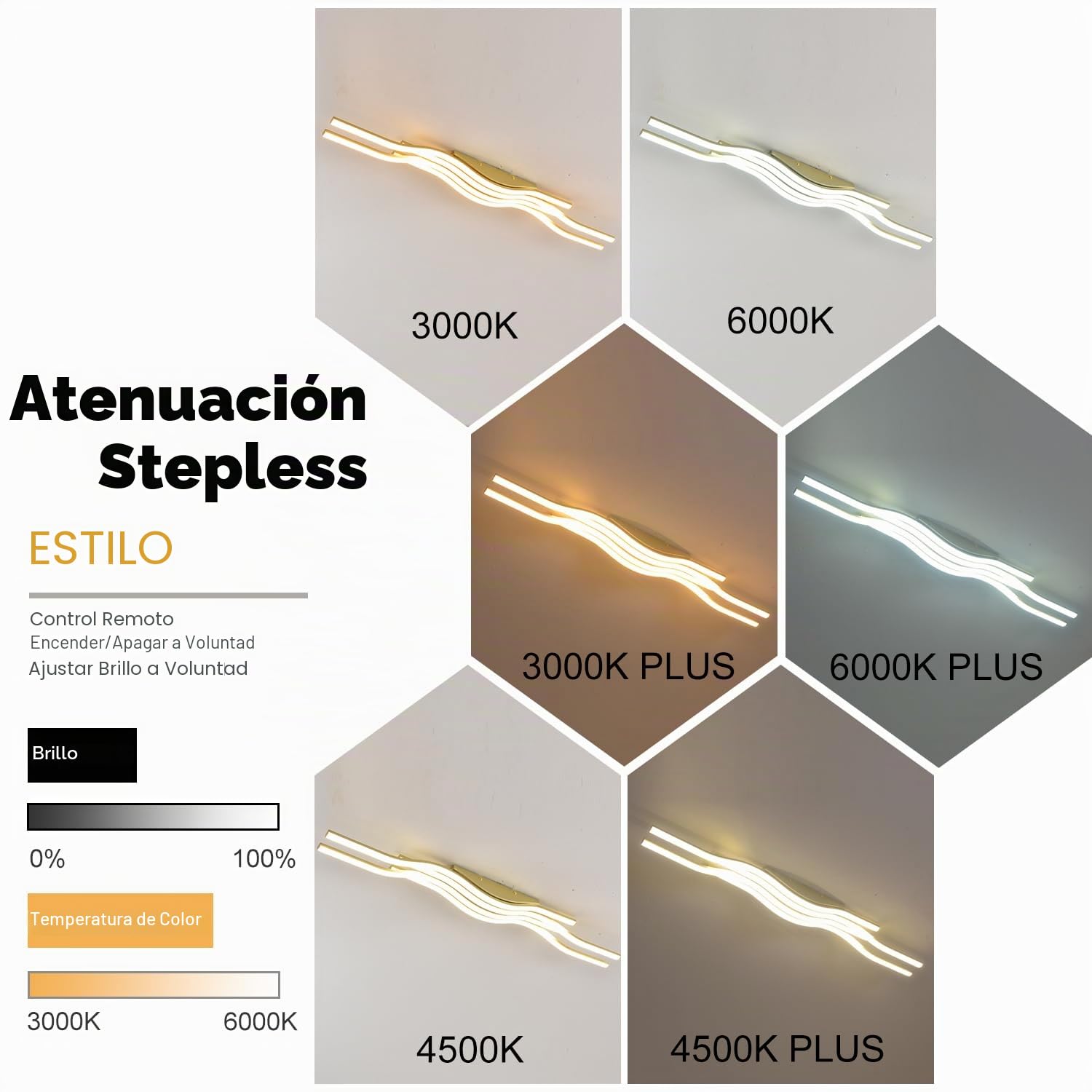 Lámparas de techo empotradas LED regulables cerca del techo con mando a distancia Lámpara moderna para comedor Lámpara de techo lineal