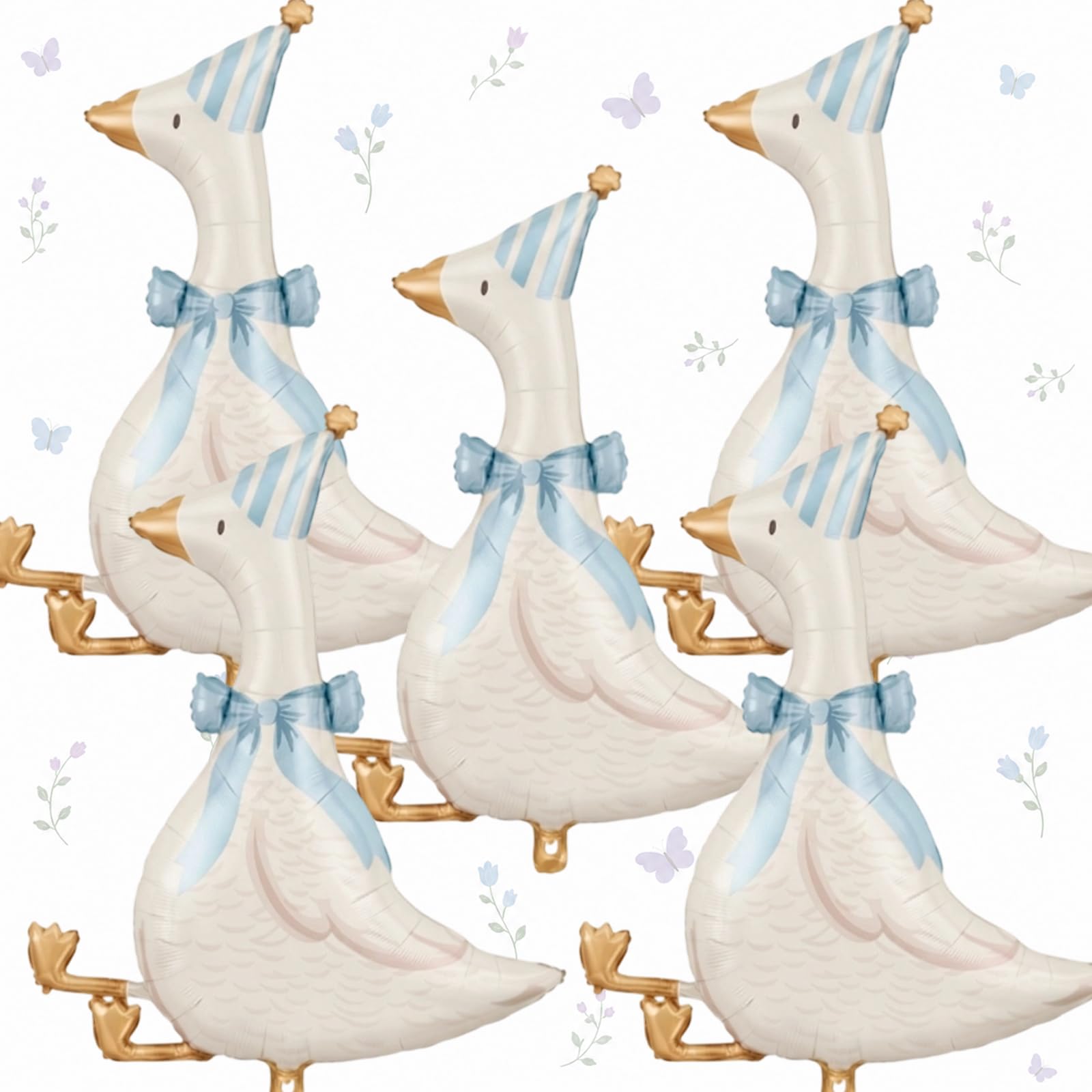 5PCS Blue Goose Foil Balloons, 30inch Large Inflatable Party Balloons for Baby Shower, Birthday, Gender Reveal, Nursery, Kids Party, Photography Props, Home Decoration — image 1