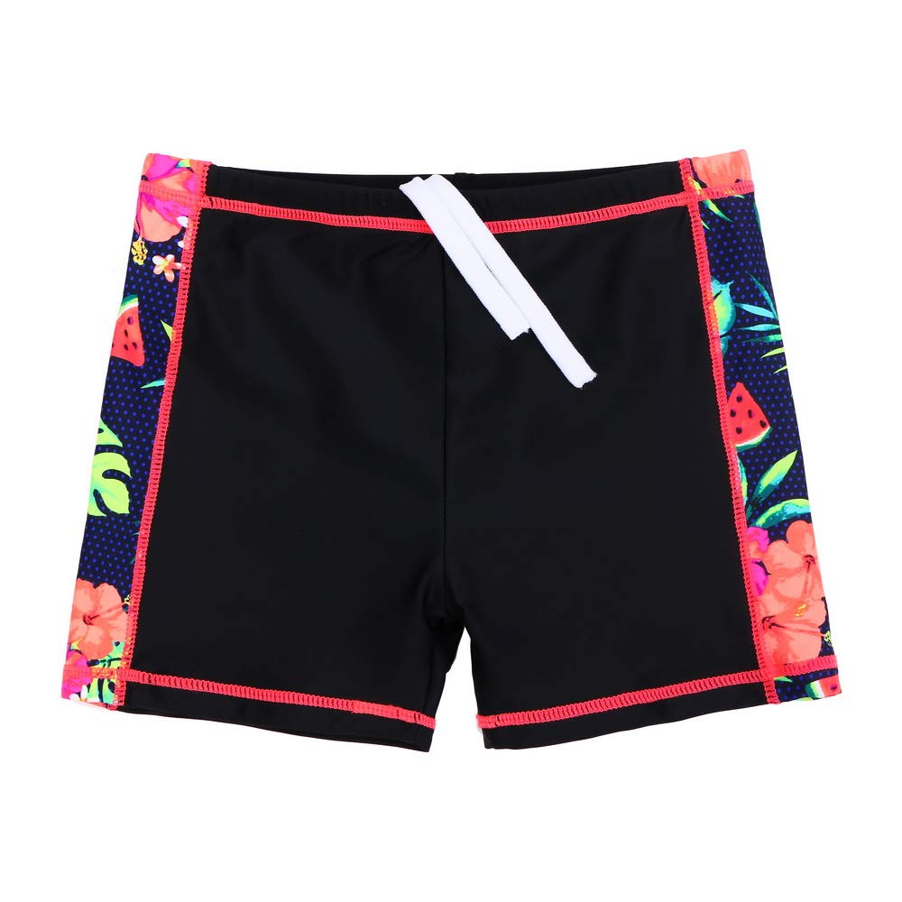 Fille Maillot de Bain Imprimé 2 Pièces Haut Manches Courtes + Short Enfant Rash Guard Anti-UV Protection Solaire UPF50+