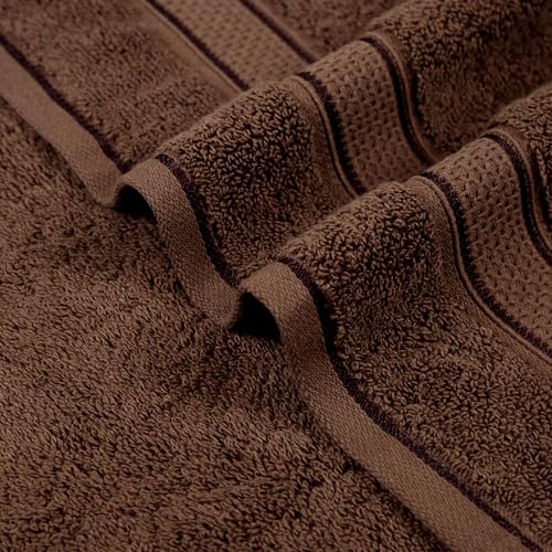 Image of Trident Towels for Hand, Indulgence Collection, 100% Cotton Towels for Men /Women, Premium Hand Towel Set, 600 GSM, 2 Pc Hand Towel, 40 cm x 60 cm - Roasted Java