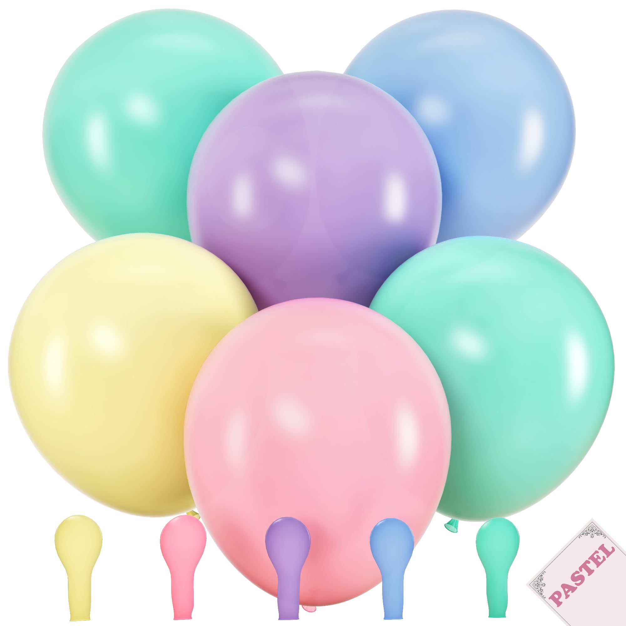 25 Extra Large Pastel Balloons for Parties – 18 Inch Giant Jumbo Bulk Pack – Big Assorted Blue, Purple, Yellow, Green and Pastel Pink for Unicorn,