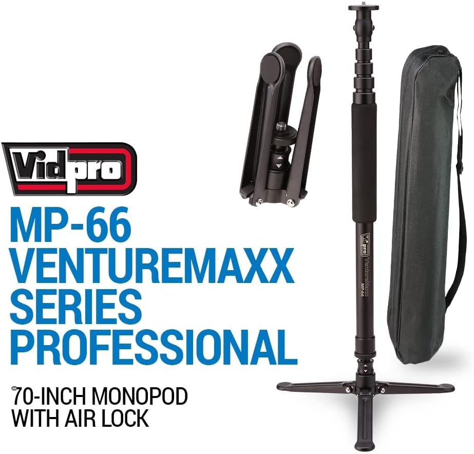 40% оƒƒ Dіѕсоunt Vidpro MP-66 VentureMaxx Series Professional 70-Inch Monopod with Air Lock - Lightweight Anodized Aluminum Camera Camcorder Support Stand Adjustable 5-Section with 3 Feet Base Includes Carrying Case Blасk Frіdау - 40% оƒƒ Vidpro MP-66 VentureMaxx Series Professional 70-Inch Monopod with Air Lock - Lightweight Anodized Aluminum Camera Camcorder Support Stand Adjustable 5-Section with 3 Feet Base Includes Carrying Case
