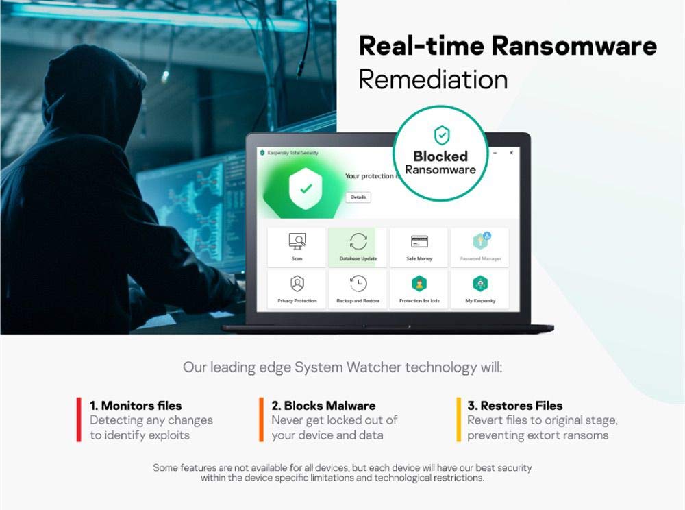Kaspersky Total Security 2020 | 3 Geräte | 1 Jahr | Box | Installierbar in allen europäischen Sprachen|Standard|3 Geräte|1 Jahr|PC/Mac/Android/iOS|Download|Download