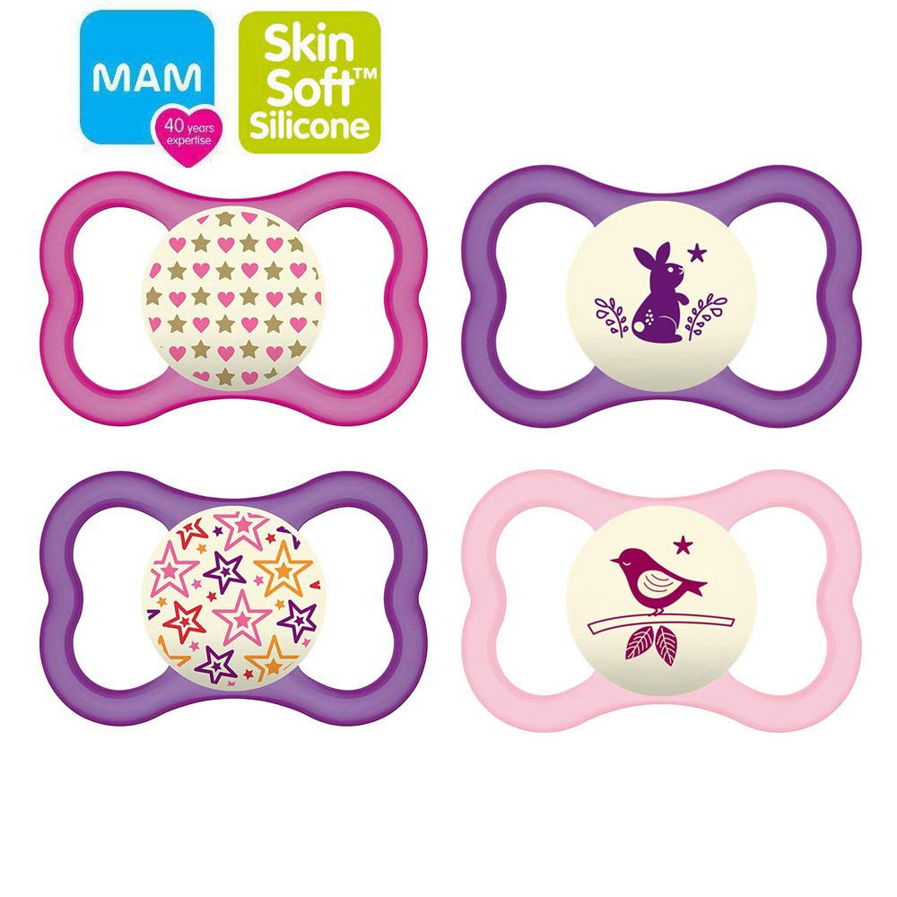 Istruzioni in Lingua Straniera MAM Day & Night MAM Air Ciuccio in silicone 16+ MAM Air Night set da 4 pezzi con 2 scatole sterilizzate