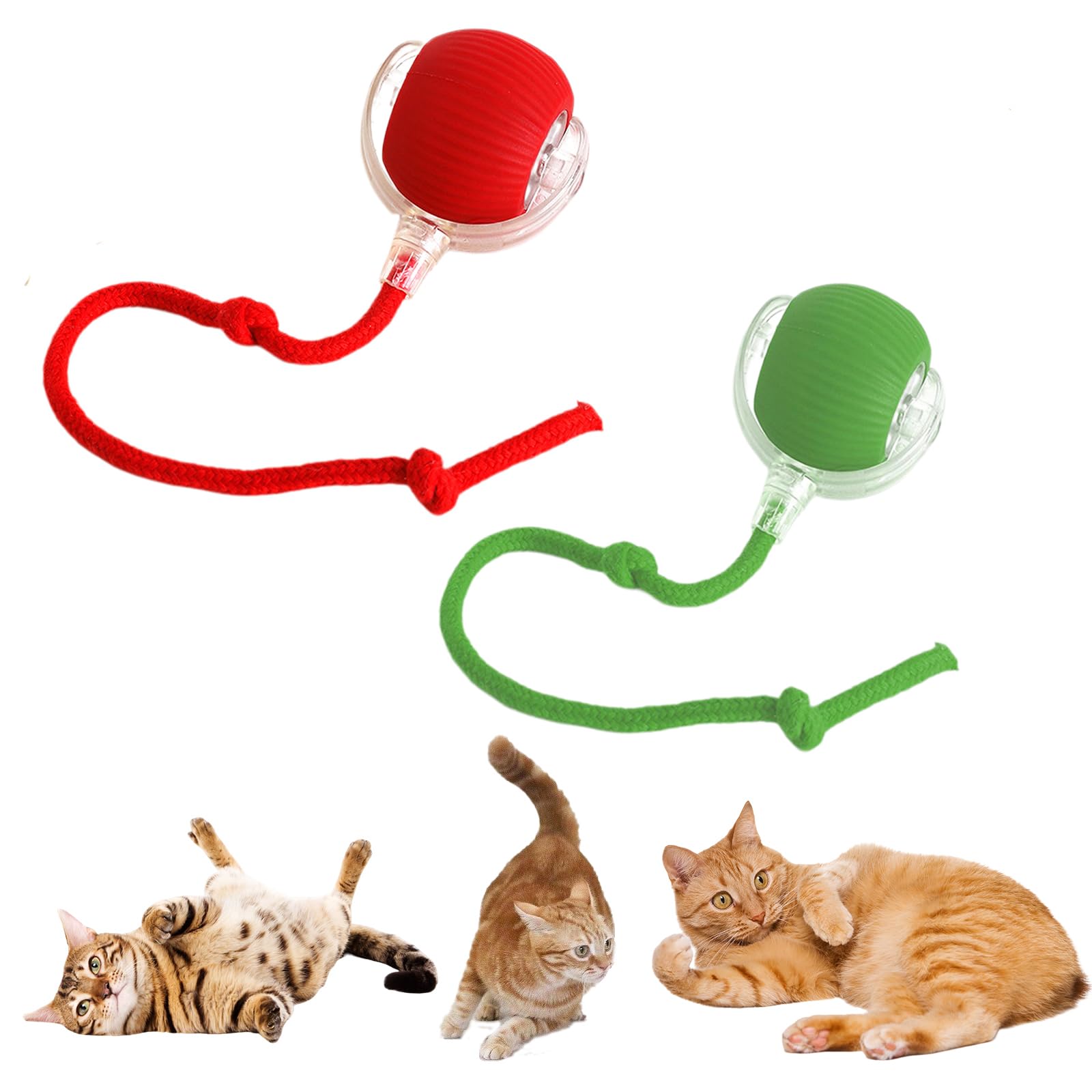 Awavsea Awavsea Hixfy Pet Ball, Hixfy Interactive Pet Fun Ball, Smart Chase Toy for Cats & Dogs, 360° Automatic Rolling Pet Toy, With Intelligent Motion Sensor, Fun Exercise Toy for Indoor Pets (Gre+Re)