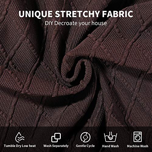 image for Smiry Stretch Jacquard Dining Chair Seat Covers, Removable Washable An