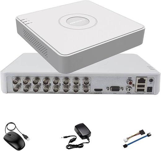 HIKVISION 16CH 3K/5MP Full HD Hybrid DVR H.265 pro+ [Smart Motion Detection (Human/Vehicle) + Two-Way Audio + 5 in 1 (IP/H...