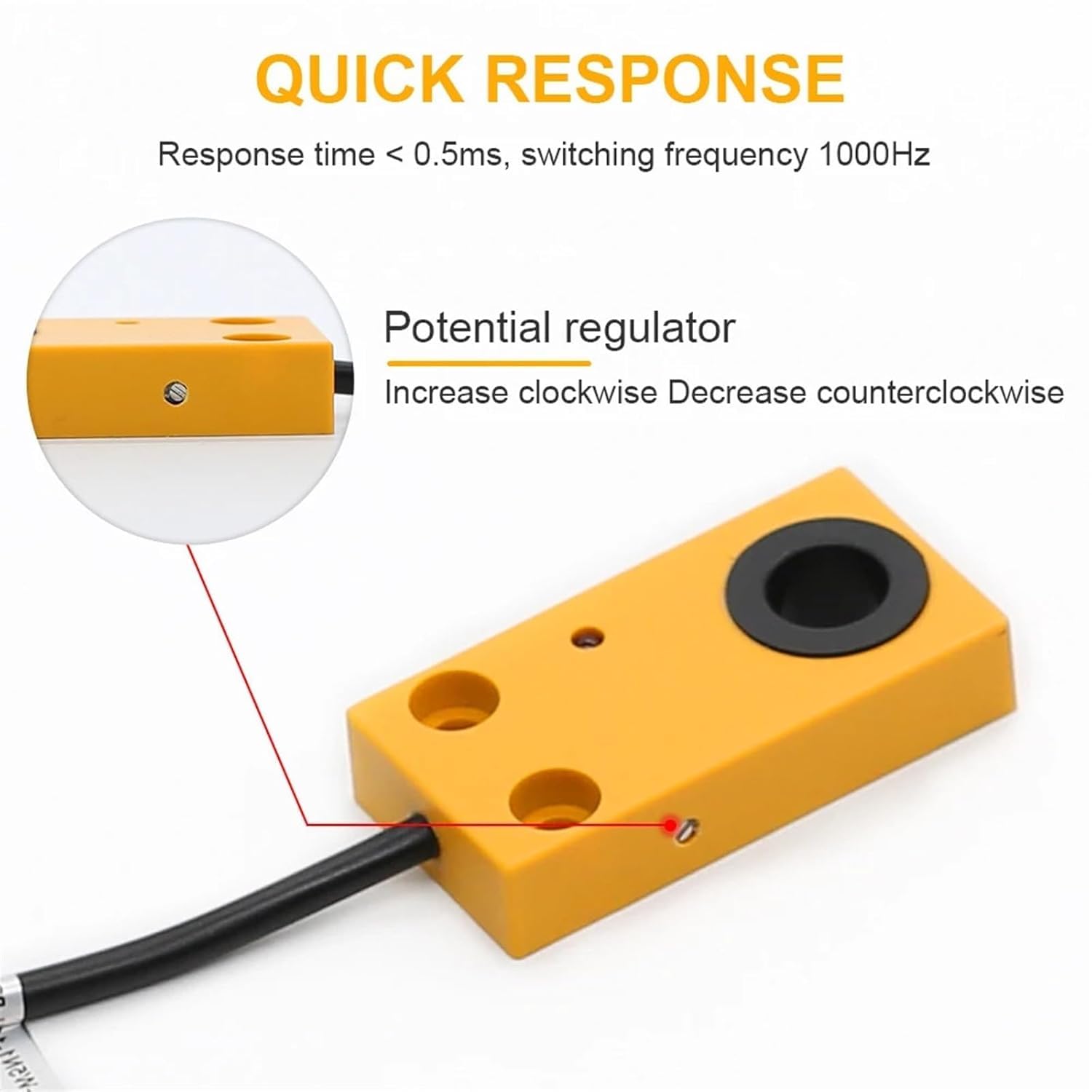 Näherungsschalter, Induktiver Sensor, 12 V/24 V, Metallerkennung, 6–16 mm Loch, PNP normalerweise offen