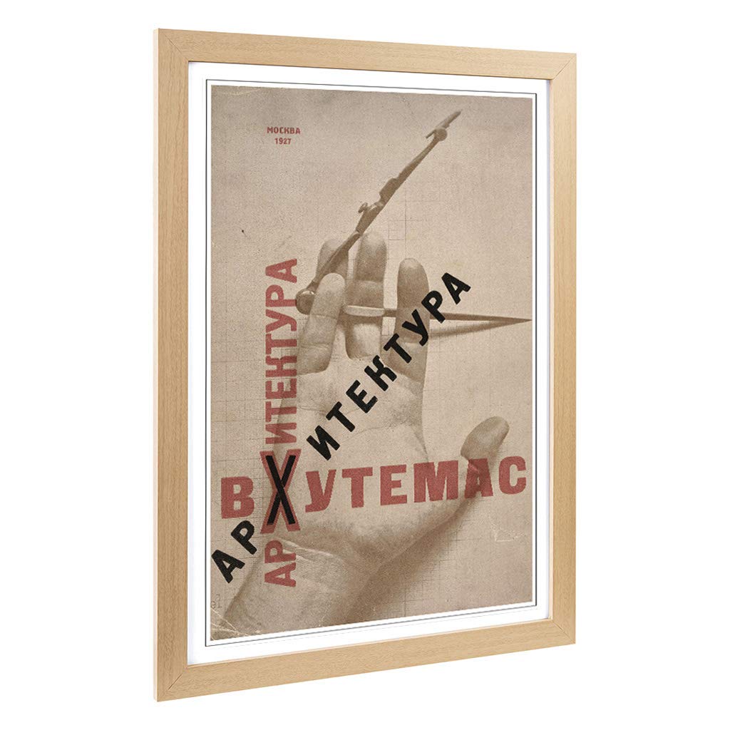 Big Box Art Framed Print of El Lissitzky Architecture Mockba Design | Wall Art Picture | Home Decor for Kitchen, Living Room, Bedroom, Hallway, Oak, A2 / 24.5x18 Inch / 62x45cm
