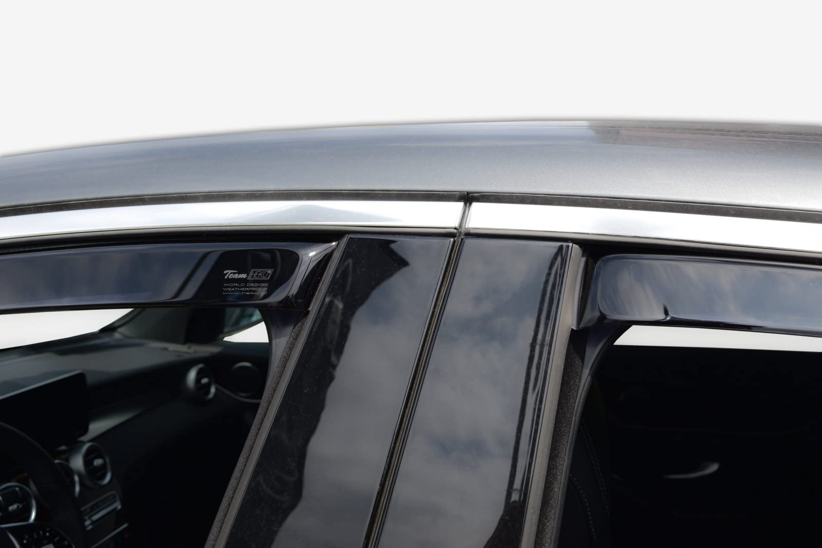 J&J AUTOMOTIVE Deflettori d'Aria per Mercedes GLC Coupe C253 2018-2022, Set da 4 Pezzi, Nero Fumé Oscurato Heko
