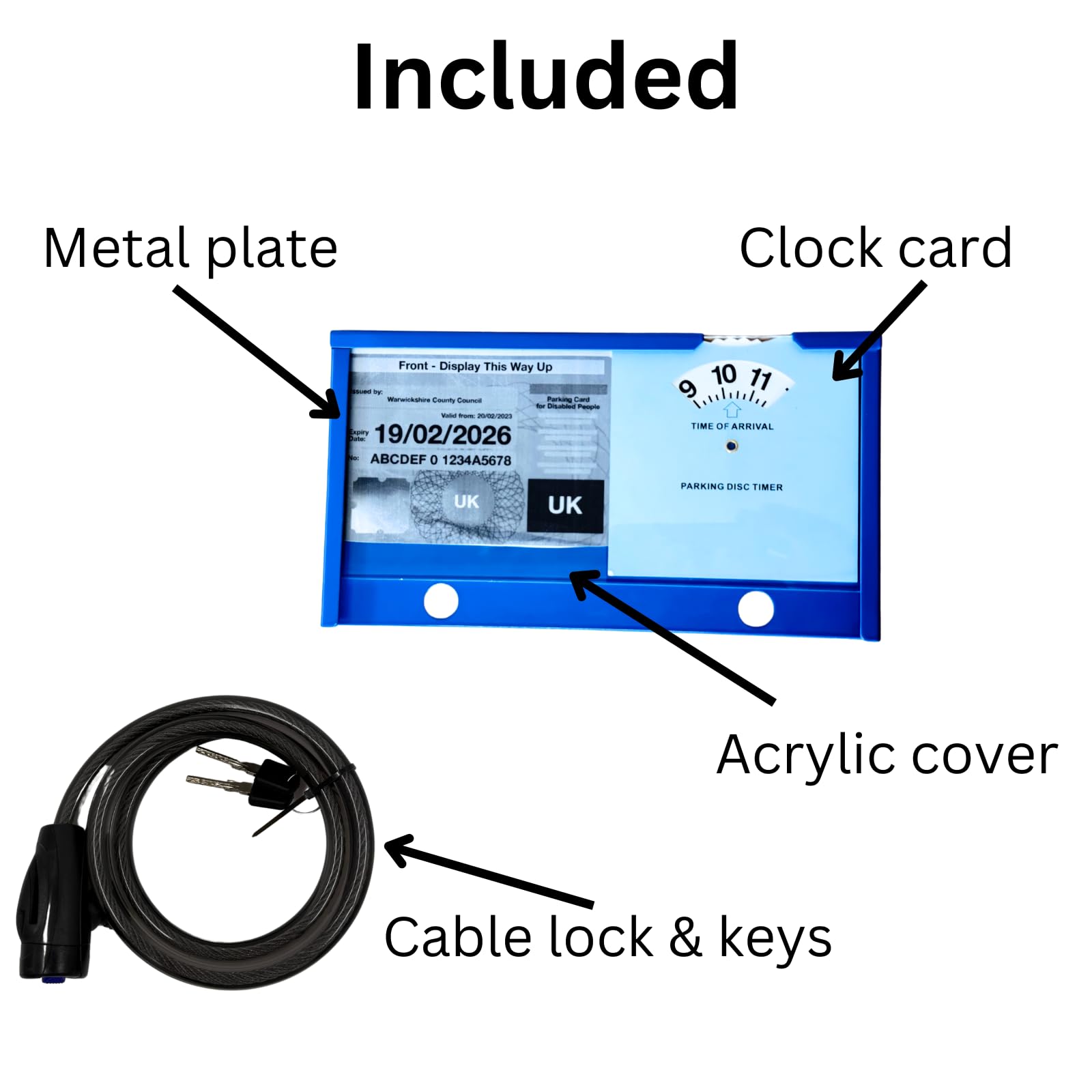 Blue Badge Protector Lock for Cars - Blue Badge Holder Wallet Steering Wheel Anti Theft Device Includes Clock Card - Image 4