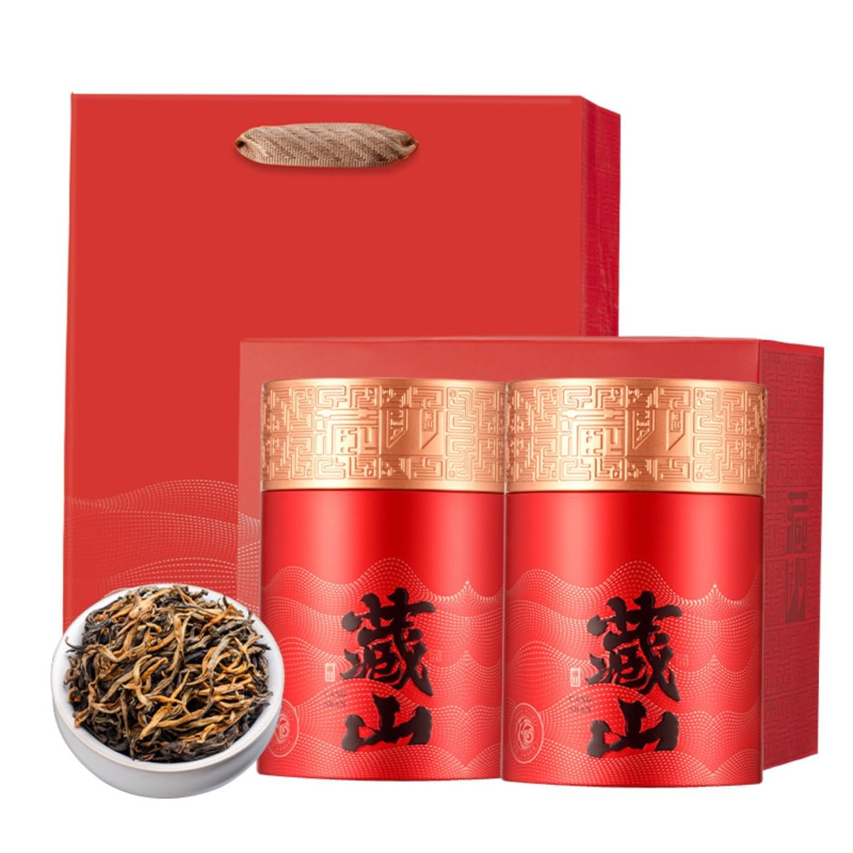 Yunnan Dianhong Black Tea Gift Set 150g * 2/10.58 oz | Aroma floreale, tè a foglia sciolta | Confezione regalo premium per gli amanti del tè (A-300 g / 10,58 once)