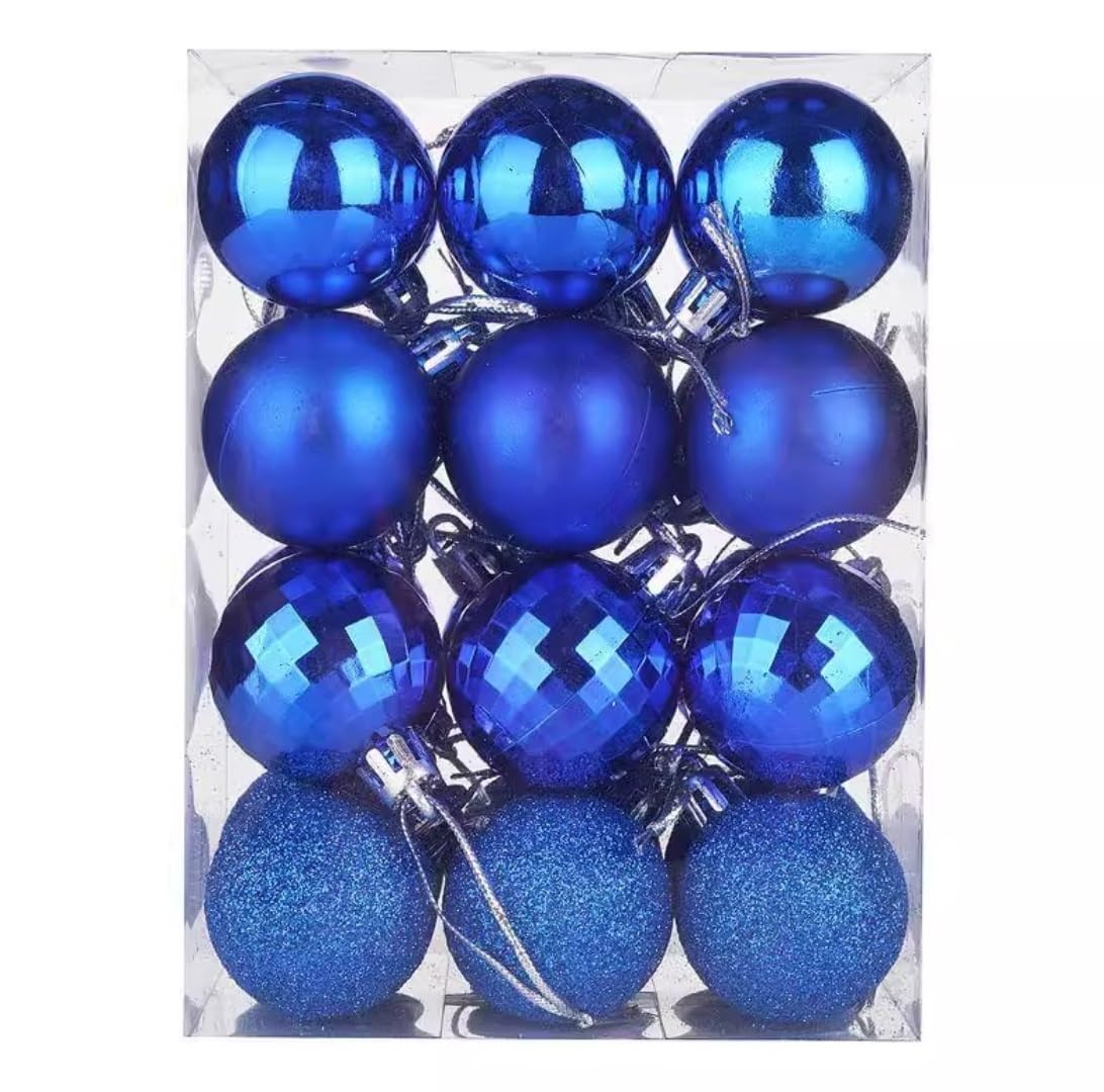 Weihnachtskugel-Dekorationsset, Weihnachtskugel-Ornamente, 24-teilig, Weihnachtskugeln, Weihnachtsschmuck, Weihnachtsbaumschmuck, Hängende Kugeln für Feiertage, Hochzeitsfeiern, Weihnachtskugeln (F