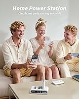 Vista 3 de GOODaaa Cargador portátil, paquete de 3 cables integrados de banco de energía delgado de 10000 mAh, 3 salidas 1 entrada para todos los dispositivos