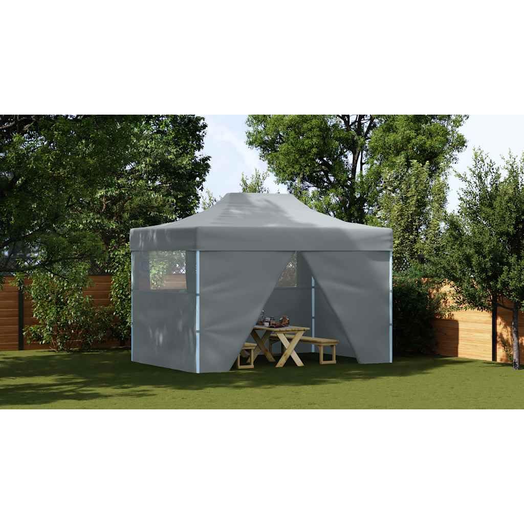 vidaXL Carpa Plegable Profesional 4 Paredes Acero Gris Antracita 3x4 m
