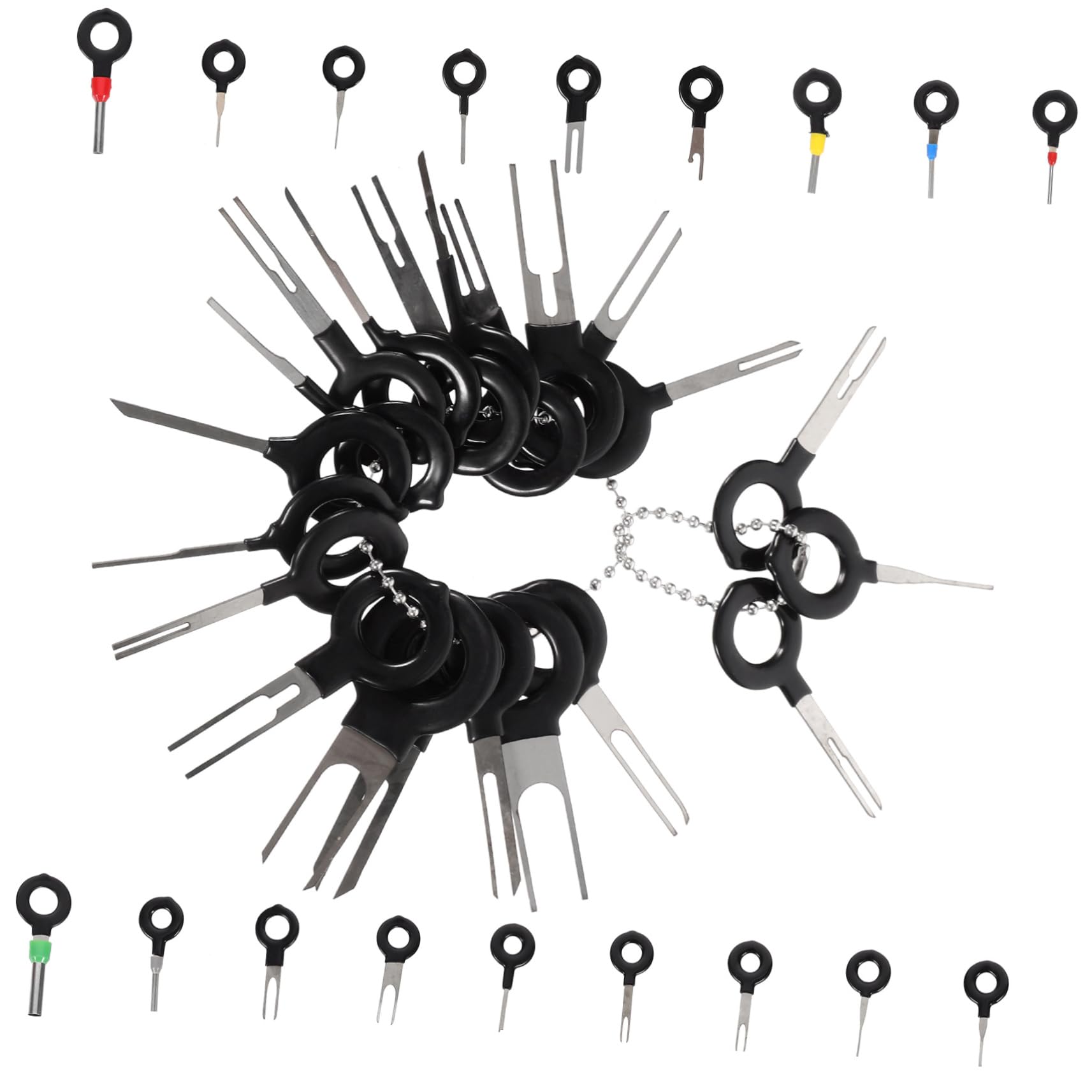 FUNOMOCYA 39pcs Connector Pin Release Extractor Tool for Wiring Durable Terminal Removal Puller with Ergonomic Handle for Easy Wire Extraction and Repair