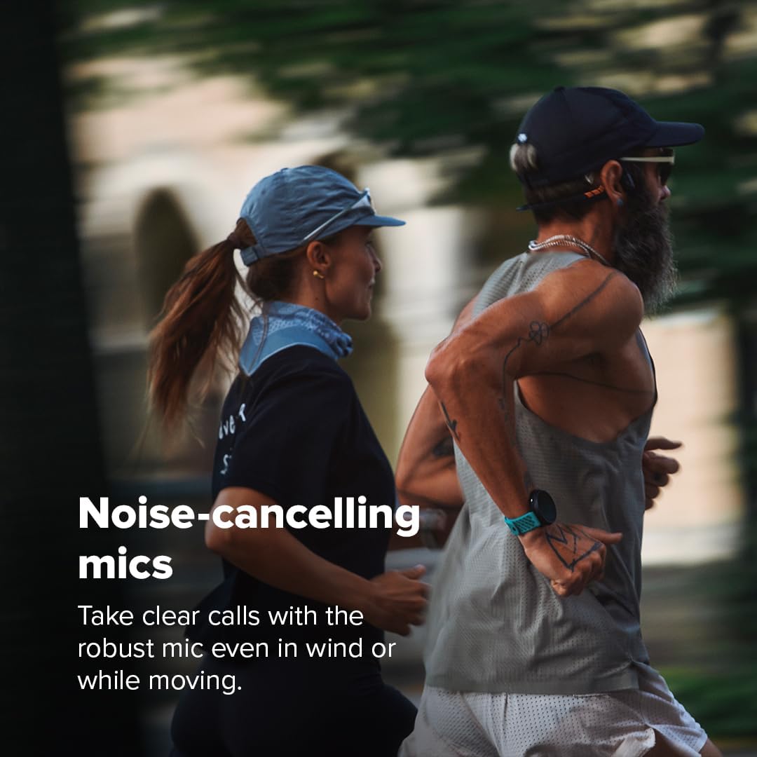 SUUNTO Wing 2 Open-Ear Bone Conduction Headphones, Wireless Bluetooth Earphones, Workouts Running Sports, IP66 Waterproof, Head Movement Control, Safety LED Lights, 12H Playtime+24H Powerbank, Black - Image 8