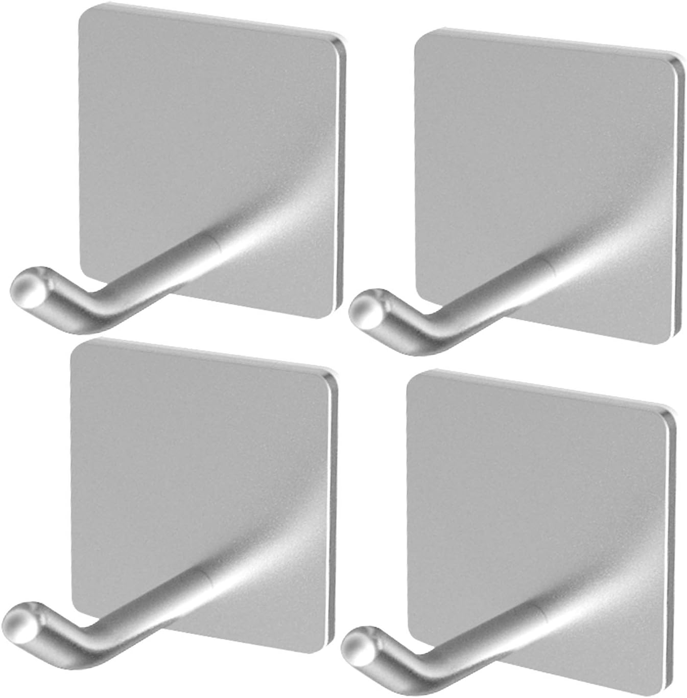 Performore 4 Pack Heavy Duty Wire Adhesive Towel Hook Hanger Wall Stick on Hooks for Hanging Waterproof Stainless Steel for Office Bathroom Kitchen Wall