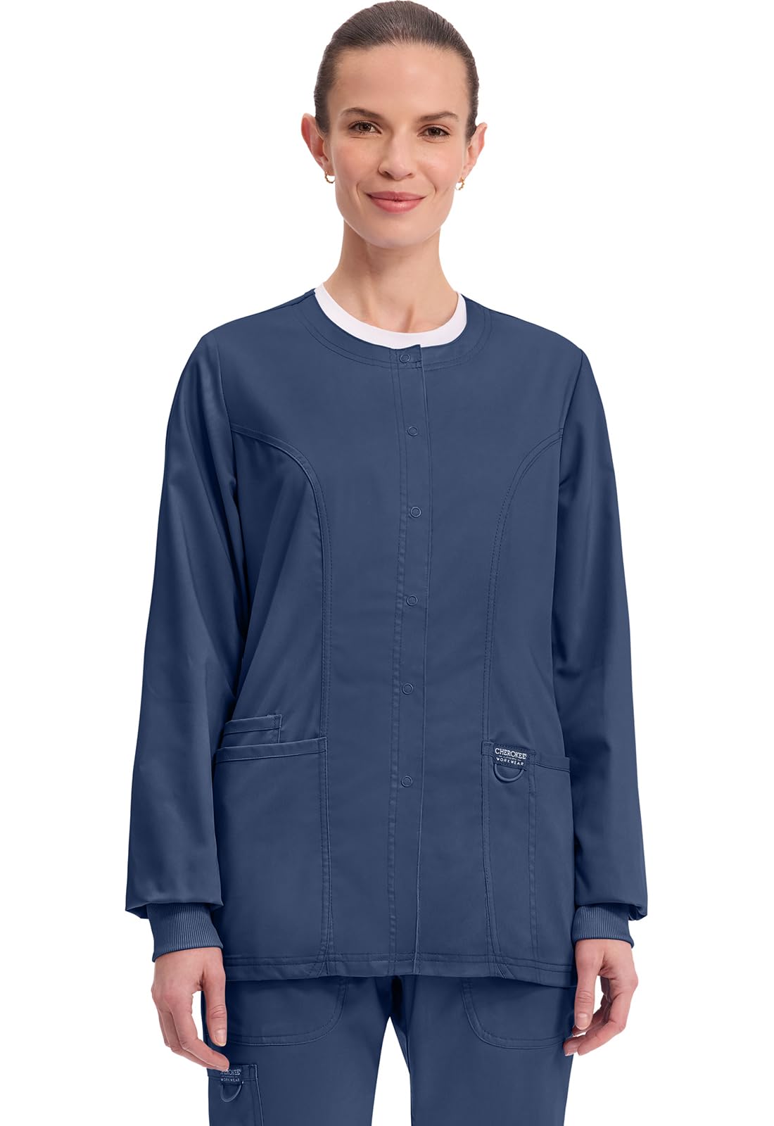 Snap Front Scrub Jackets for Women, Workwear Revolution Soft Stretch WW310