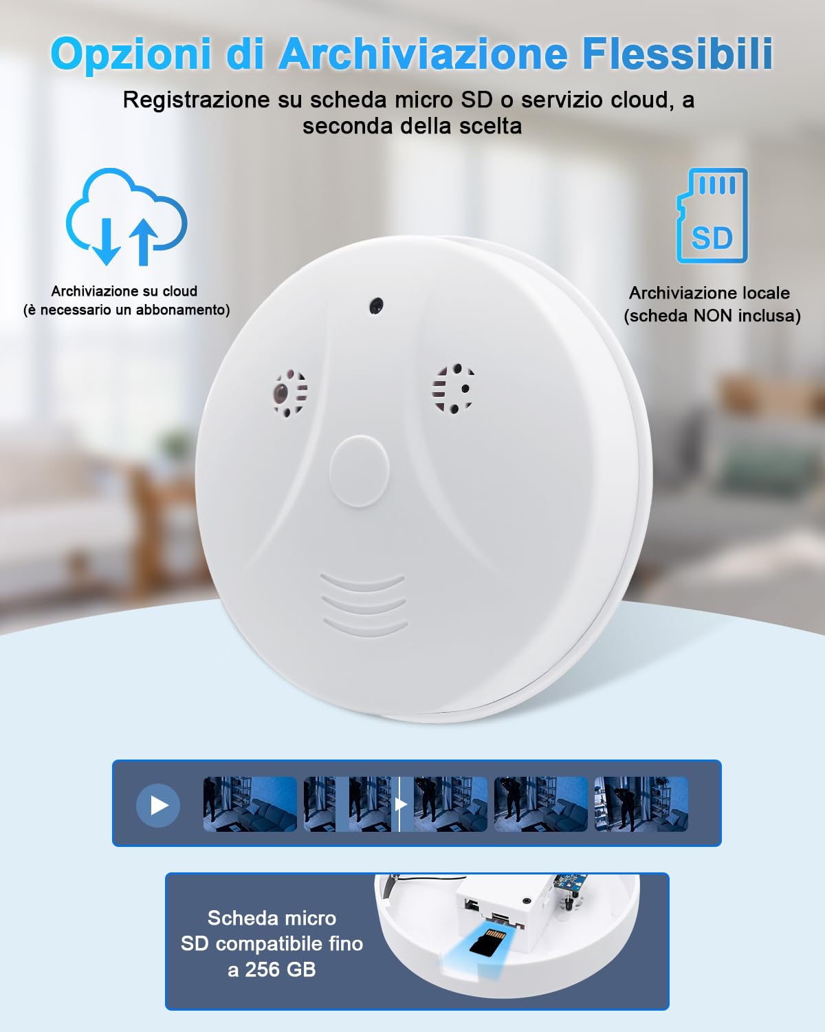 Telecamera Nascosta Spia WiFi 5G, Microcamere Spia Senza Fili, 1080P Mini Spy Cam Visione Notturna Rilevamento di Movimento, Tuya Videocamera Sorveglianza per Casa e Ufficio