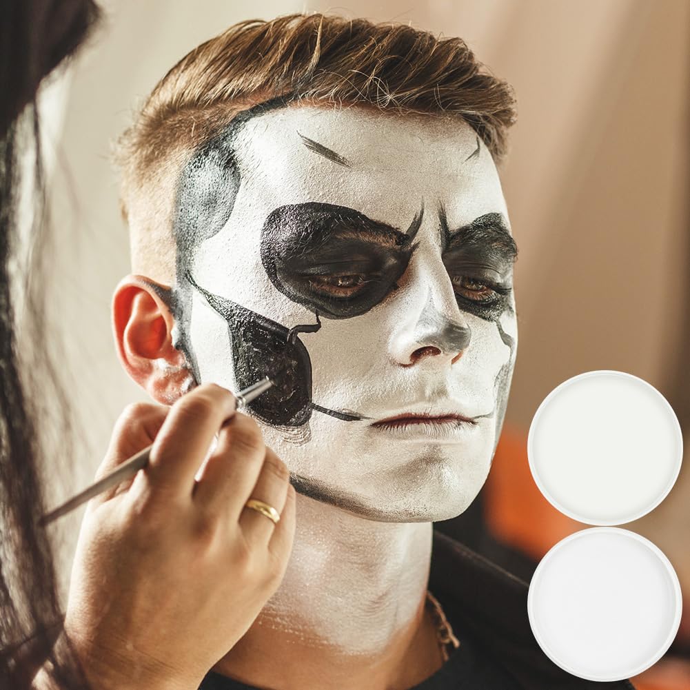 Farba do twarzy biała 100 g, farba do ciała, bezpieczna i zmywalna, farba do twarzy i ciała na Halloween, karnawał, imprezę