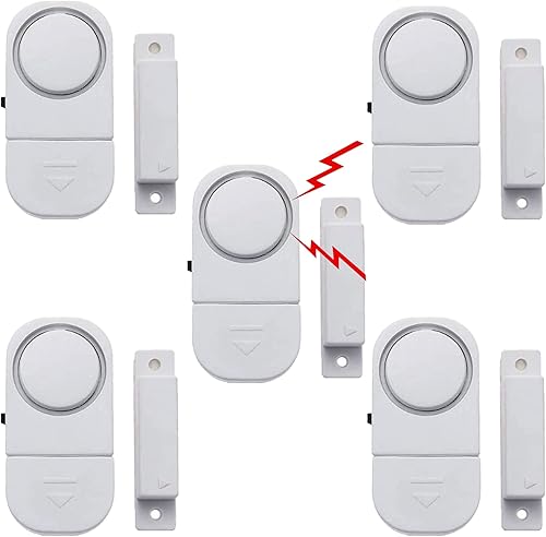Paquete de 5 alarmas para puerta de ventana, alarma con sensor de puerta para seguridad de los niños, sistema de alarma para seguridad del hogar